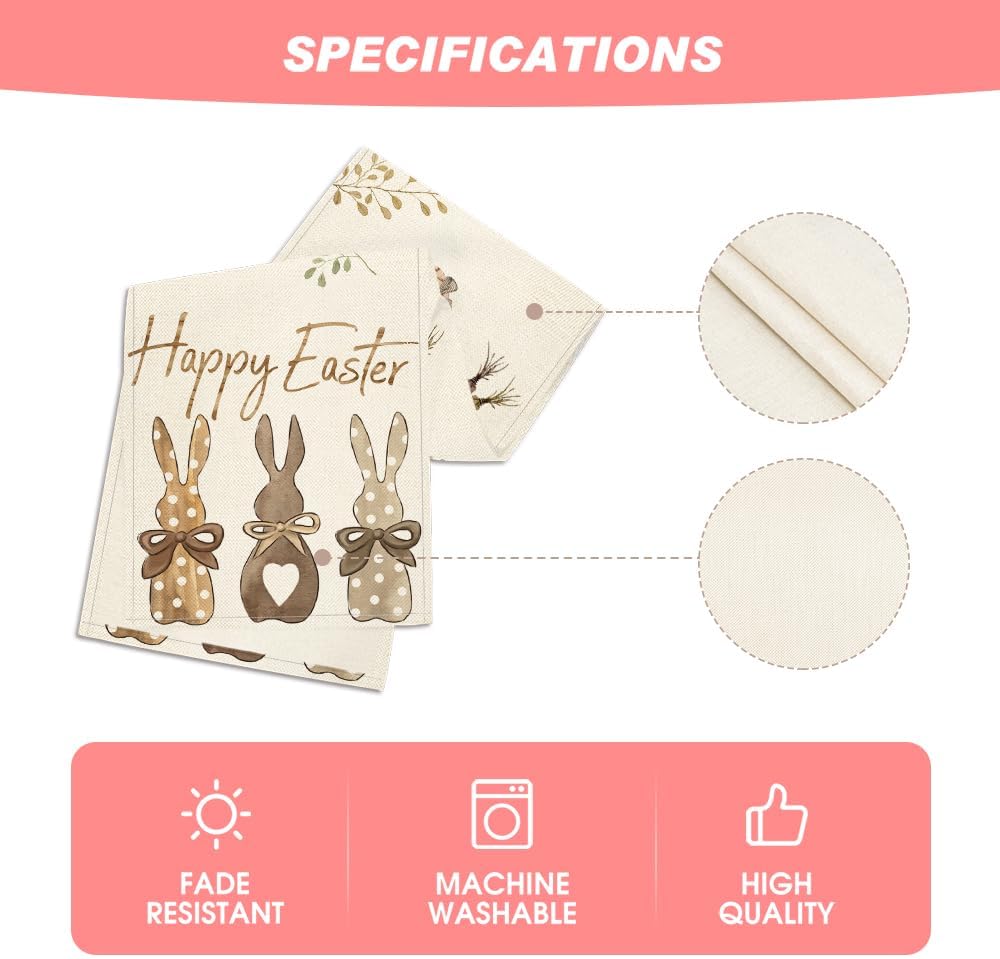 Carrots Rabbit Bunny Happy Easter Table Runner
