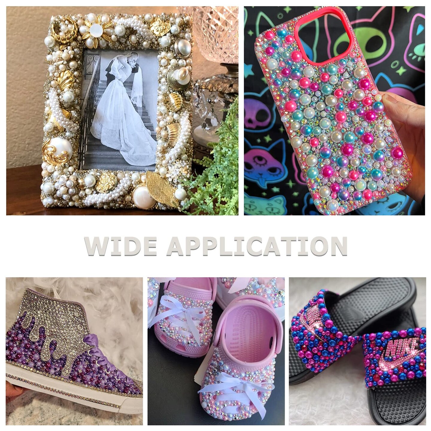 60g Mix Pearls and Rhinestones for Crafts, 2mm-10mm Pink Pearl Rhinestones for Shoes Nails Face Art, Tumbler Bedazzling Half Pearls and Rhinestones Gems, with Picker Pen