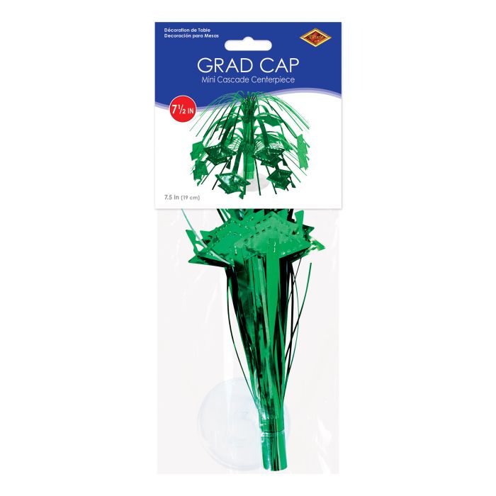 12 Pack Beistle Green Grad Cap Mini Cascade Centerpiece