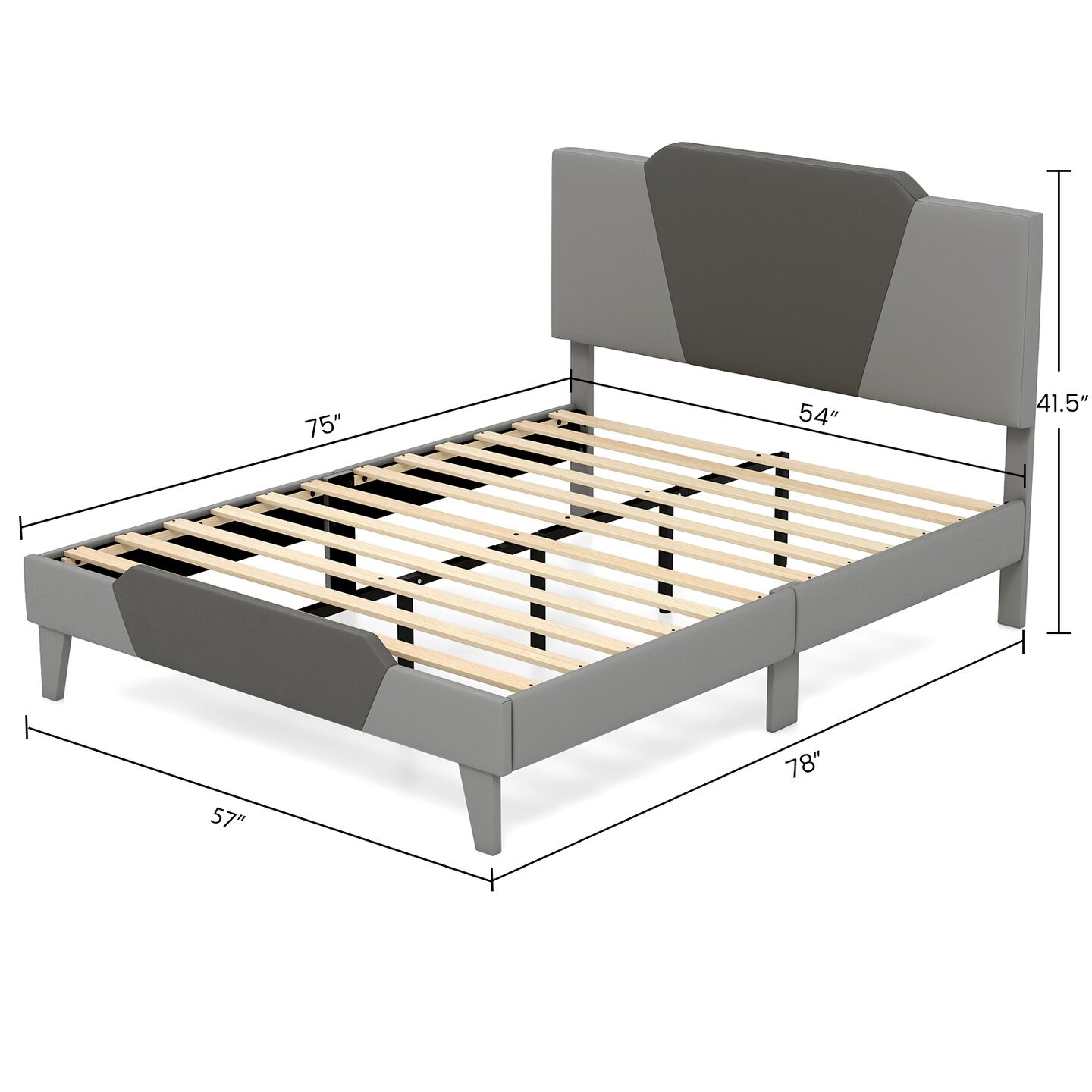 Full/Queen Velvet Upholstered Bed Frame with High Headboard, Soft Touch, Modern Design