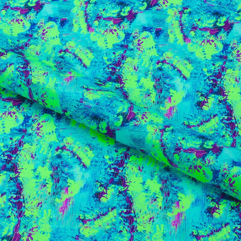 Neon Lakes Printed Spandex Fabric