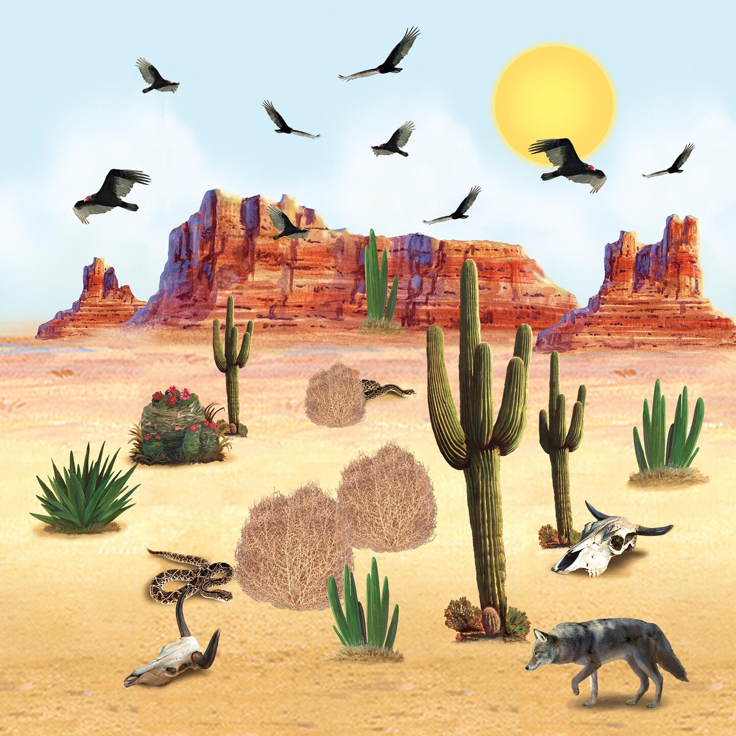 348 Piece Beistle Wild West Desert Party Props