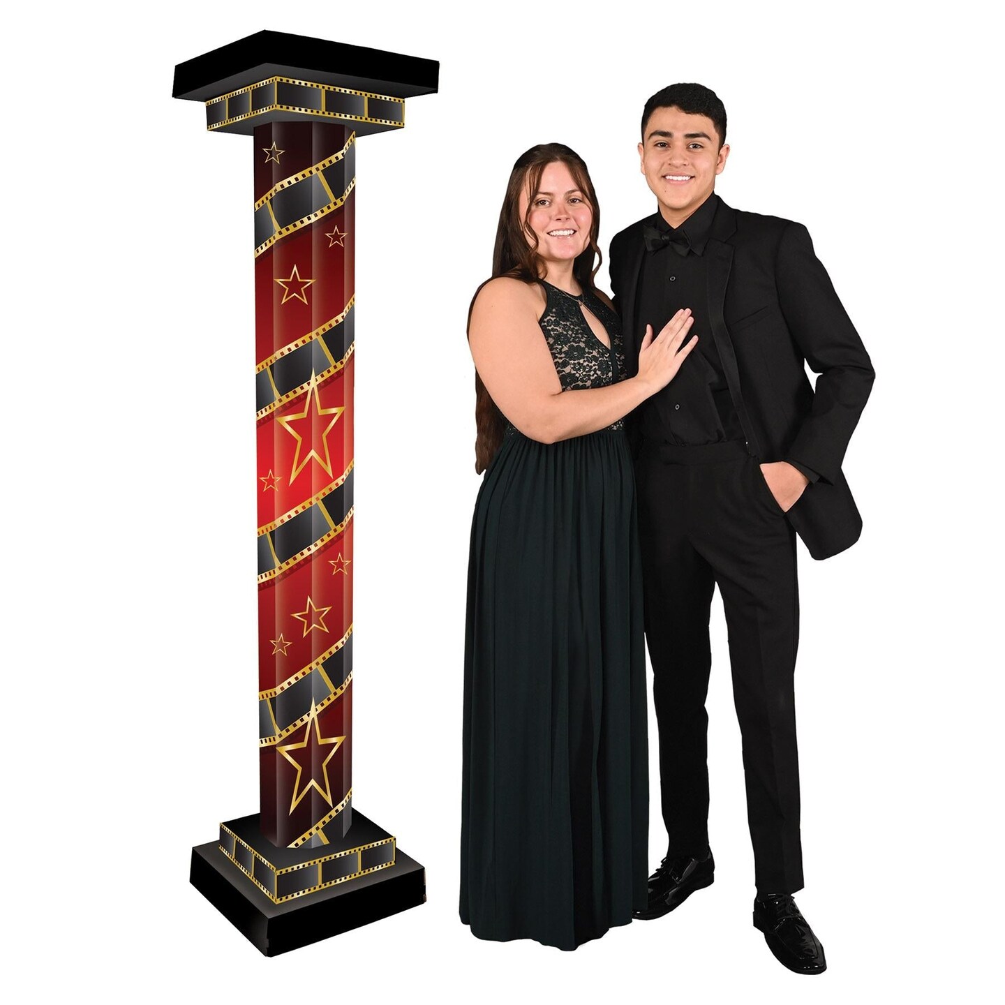 2 Pack Beistle Red Carpet 3-D Tall Party Column Prop