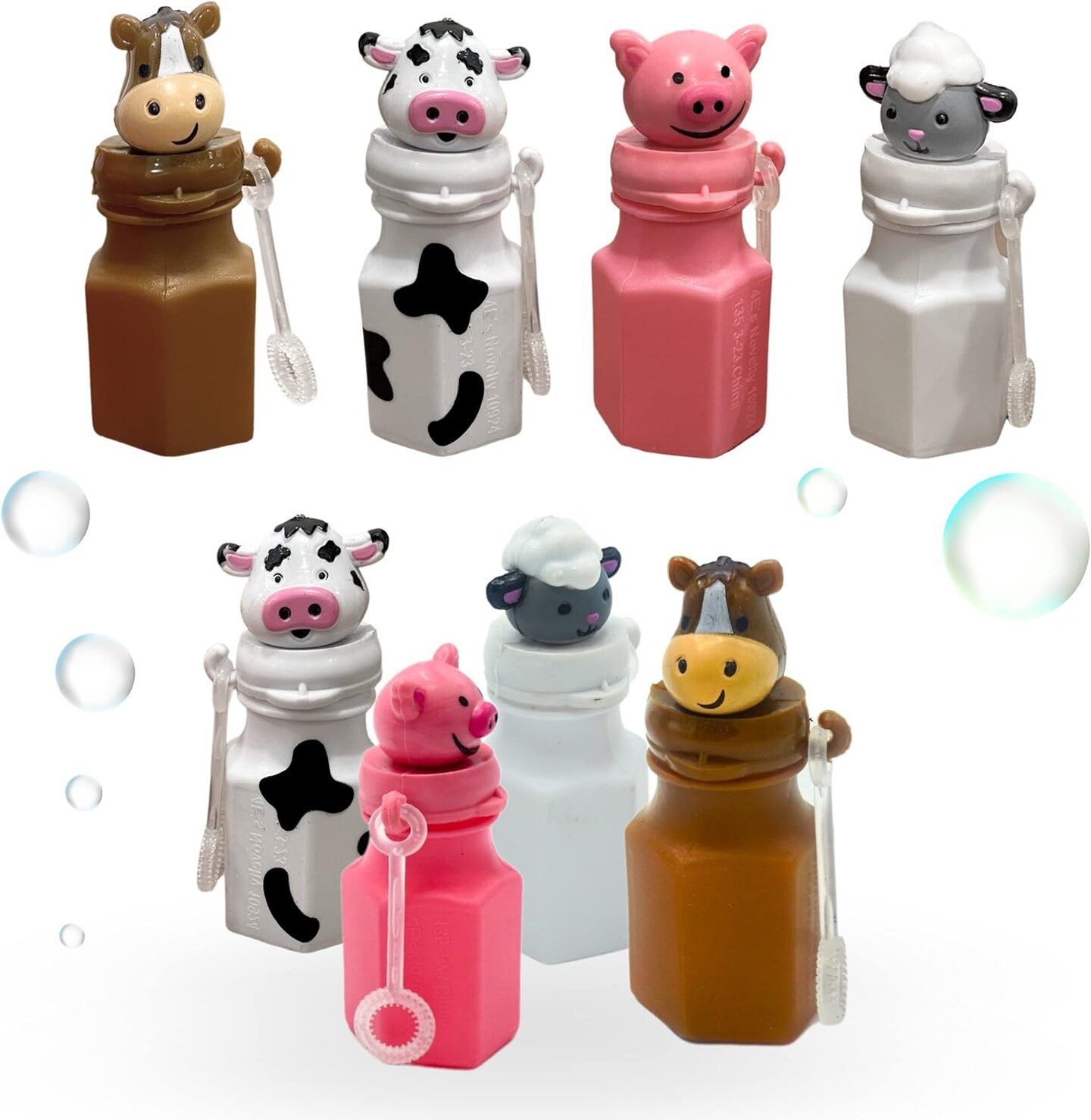 4E&#x27;s Novelty 12 Pack Farm Animal Bubbles Party Favors - Barnyard Farm Animal Bubbles, Farm Party Favors