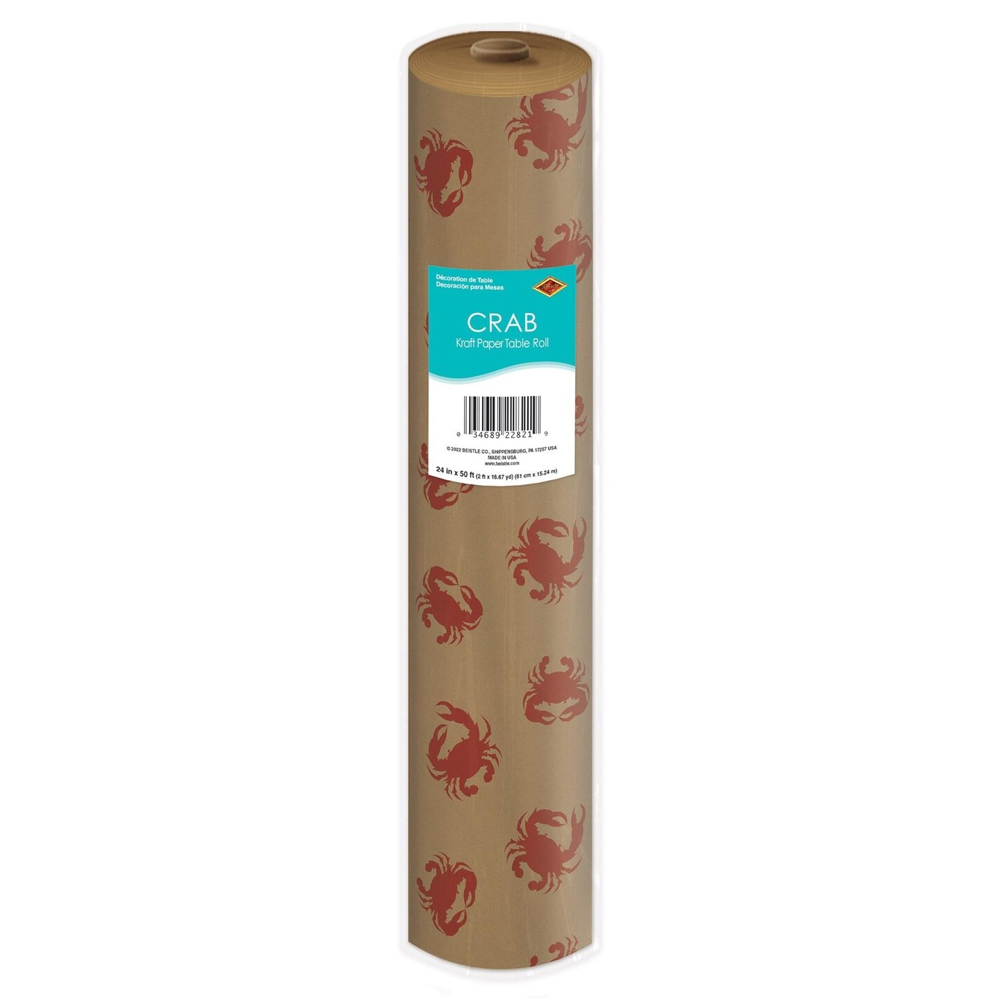 6 Pack Beistle Luau Party Crab Kraft Paper Table Roll