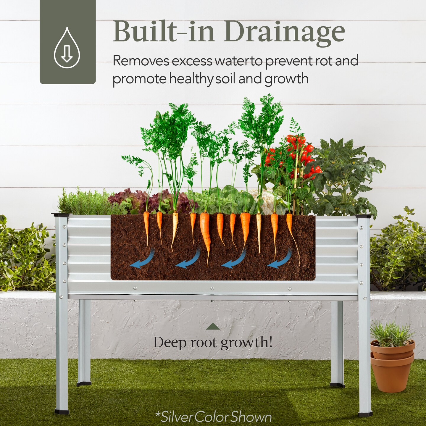 Best Choice Products 48x24x30in Elevated Galvanized Metal Garden Bed w/ Corner Protectors
