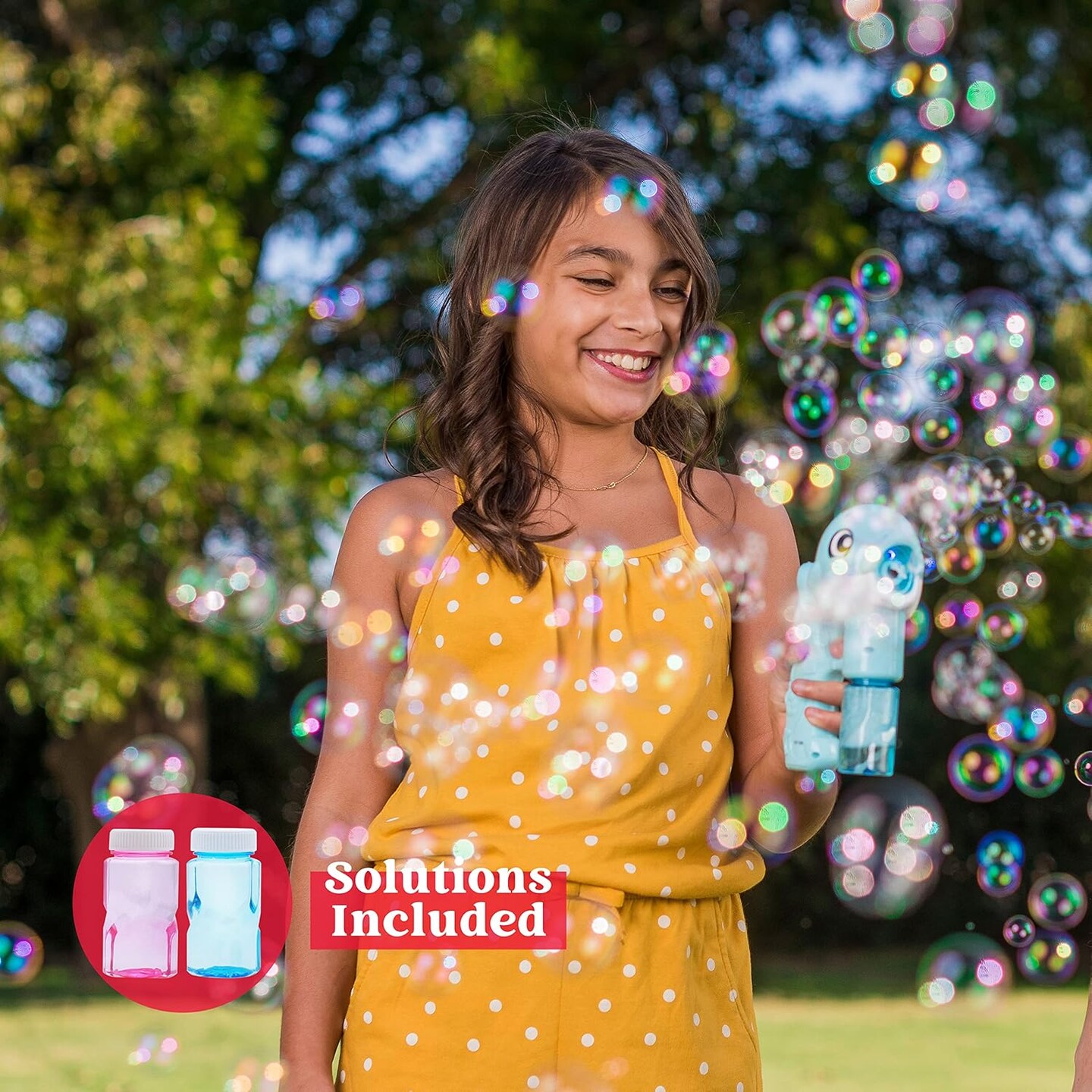 2 Bubble Guns Kit, Whale Automatic Bubble Maker Blower Machine with 4 Solutions for Kids, Summer Toy, Birthday, Outdoor & Indoor Activity, Easter, Valentine Party Favors