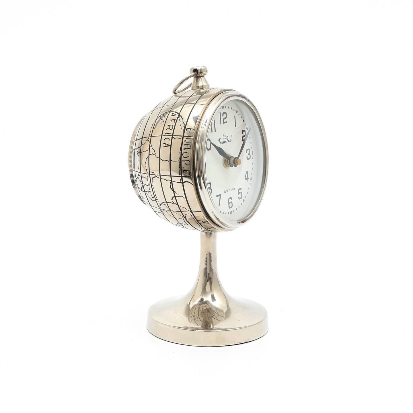 Decorative &#x26; Classic Aluminum Silver Table Clock - Desk clock