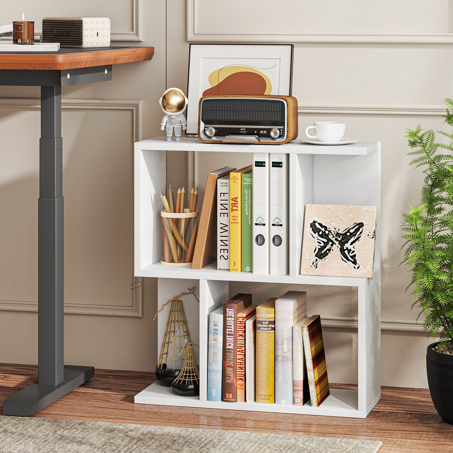 3-Tier Freestanding Display Bookshelf with Open Storage Space Ideal for Entryways or Living Rooms