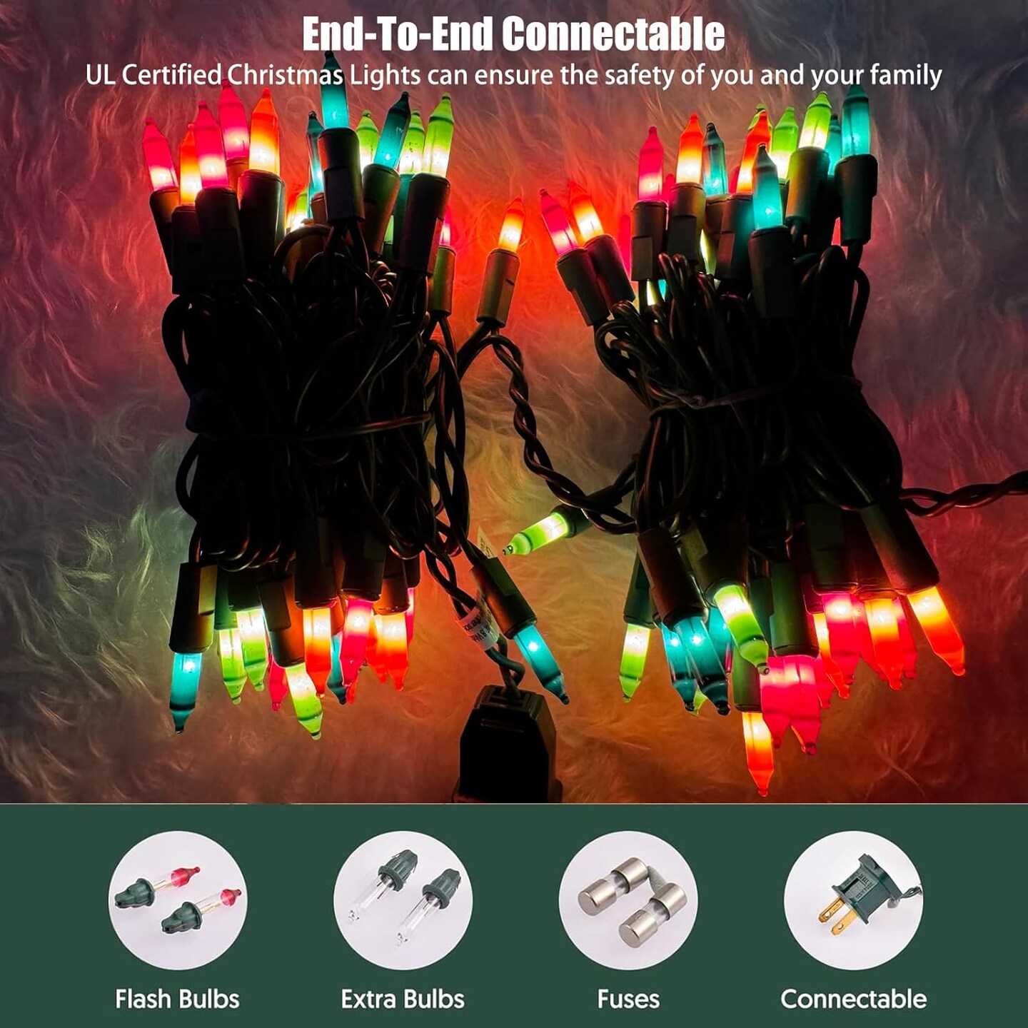 Easter Lights 100 Count Decorative Mini String Lights with Green Wire for Outdoor Indoor Easter Decorations