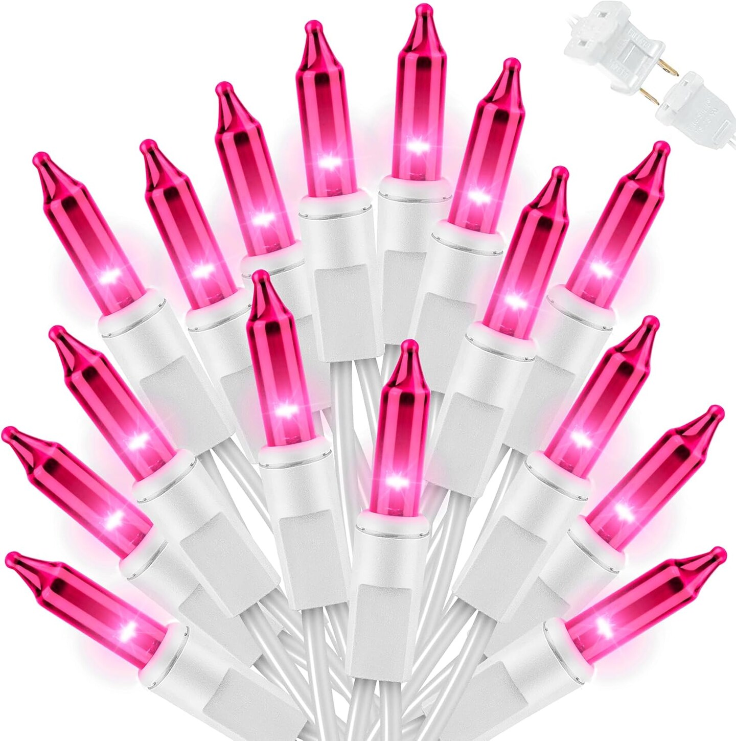 String Light,100 Count Incandescent Mini String Light in 19.6ft,Indoor/Outdoor 120V UL Certified Mini Light for Christmas,Wedding,Patio Lawn,Home,Garden,Party (Pink)