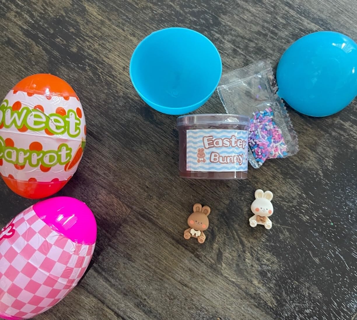 4 Pcs PreFilled Easter Eggs with Slime and Charms Easter Basket Stuffers Easter Eggs Hunt Easter Party Favors Easter Gifts