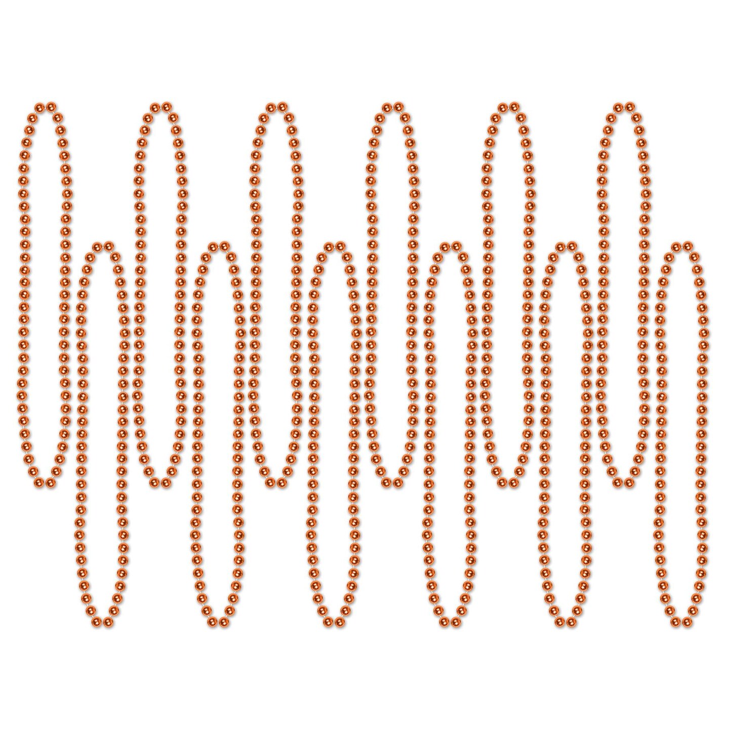 144 Pack Beistle Party Bead Necklaces - Small Round orange
