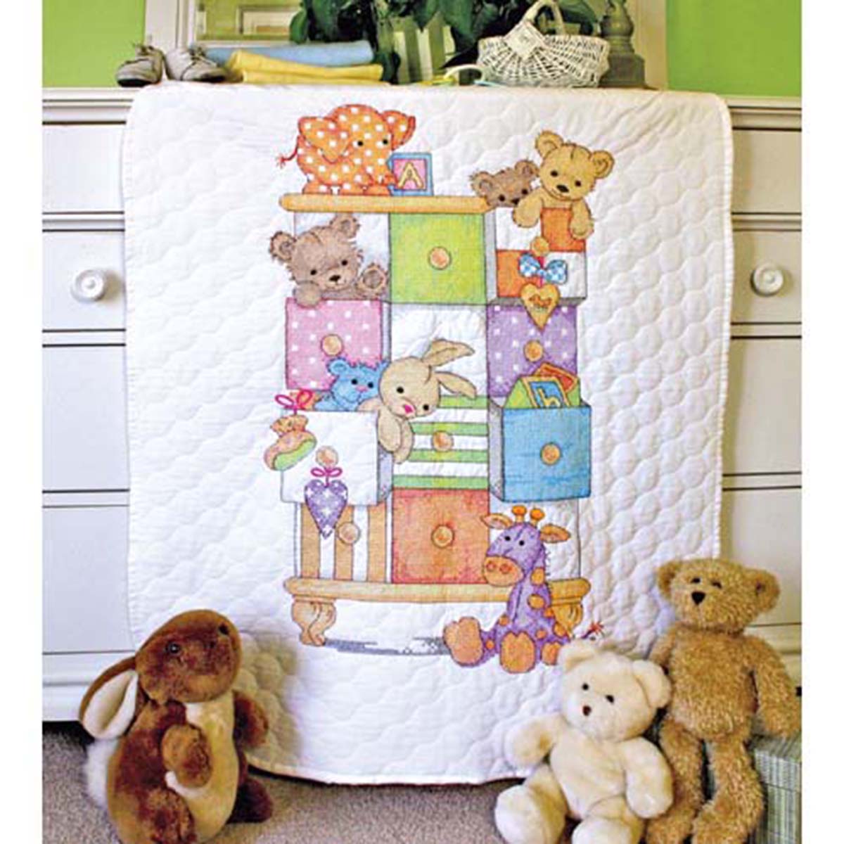 Dimensions  Baby Drawers Baby Quilt Stamped Cross-Stitch Kit