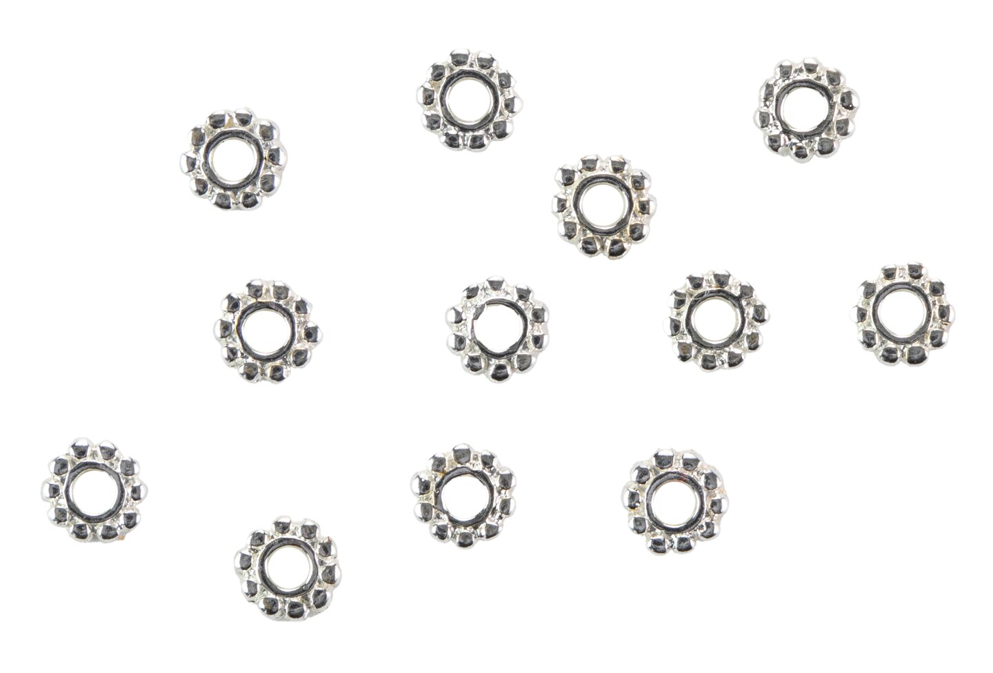 CousinDIY Plated Silver Elegance Metal Findings-5mm Rondelle Bead 12/Pkg
