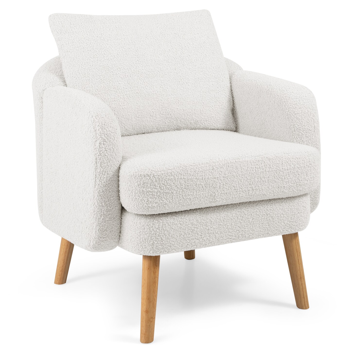 Sherpa Accent Chair Modern Living Room Chair with Seat Cushion
