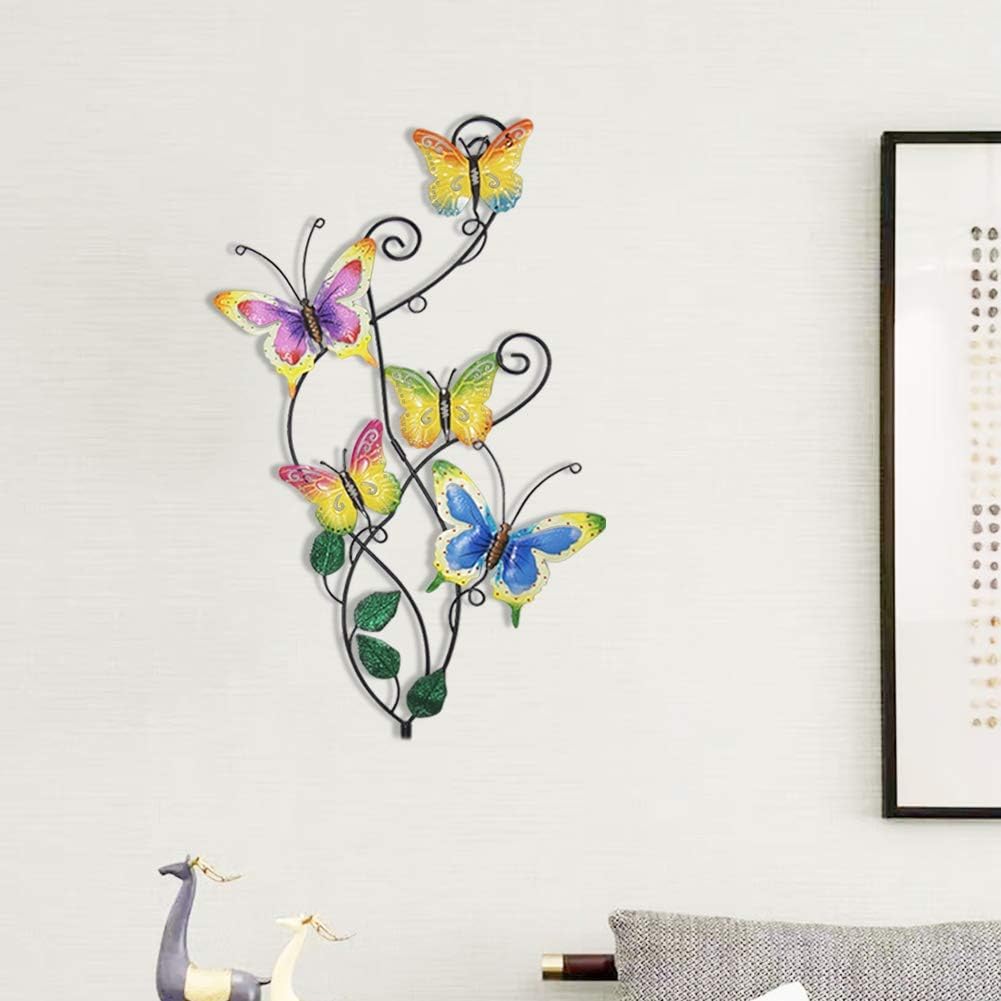28 Inch Butterfly Garden Stake Decor Metal Wall Art Decoration, Mothers Day Ideal Gifts for Mom, Yard Outdoor Ornaments