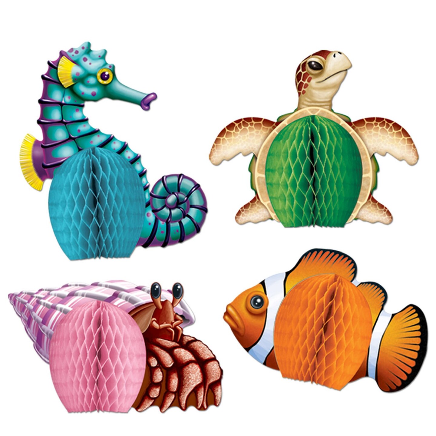 Ocean-themed Sea Creatures Mini Centerpieces - Whimsical Table Decor (Pack of 12)