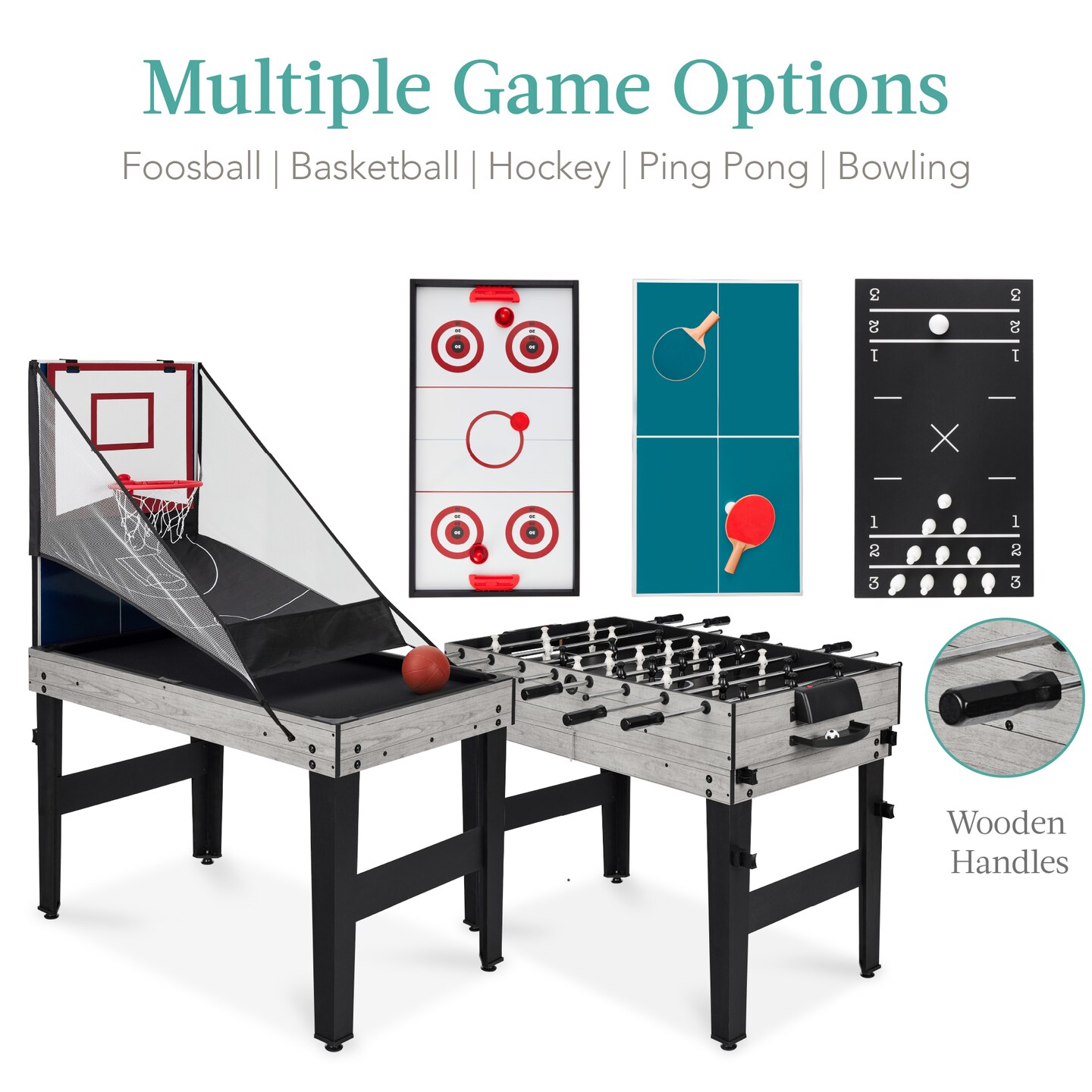 Best Choice Products 13-in-1 Combo Game Table Set w/ Ping Pong, Foosball, Basketball, Air Hockey, Archery
