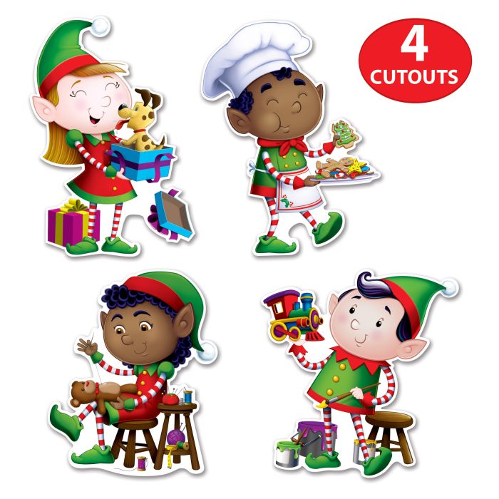48 Pack Beistle Elves Cutout Decorations