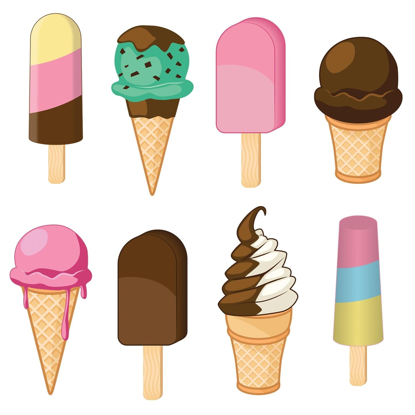 96 Pack Beistle Ice Cream Party Cutouts