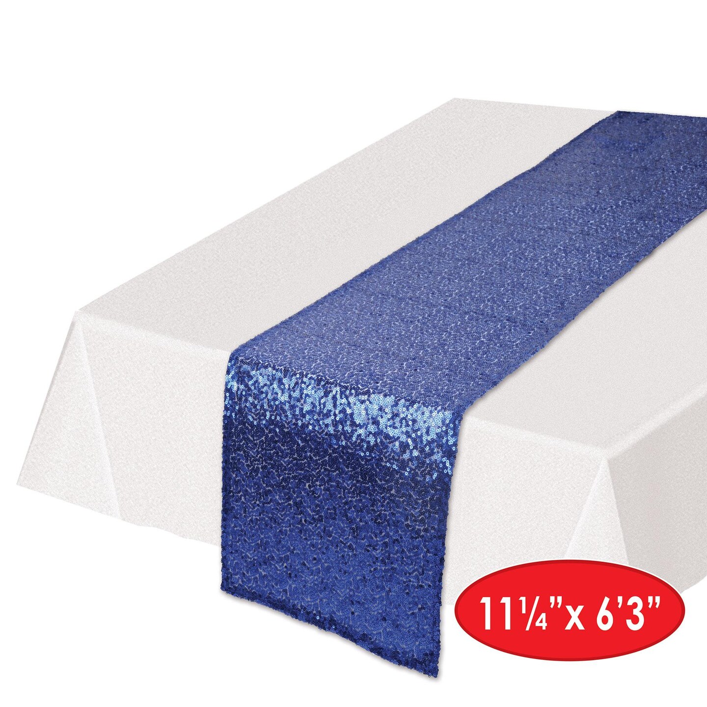 Bulk 12 Pack Beistle Blue Sequined Party Table Runner