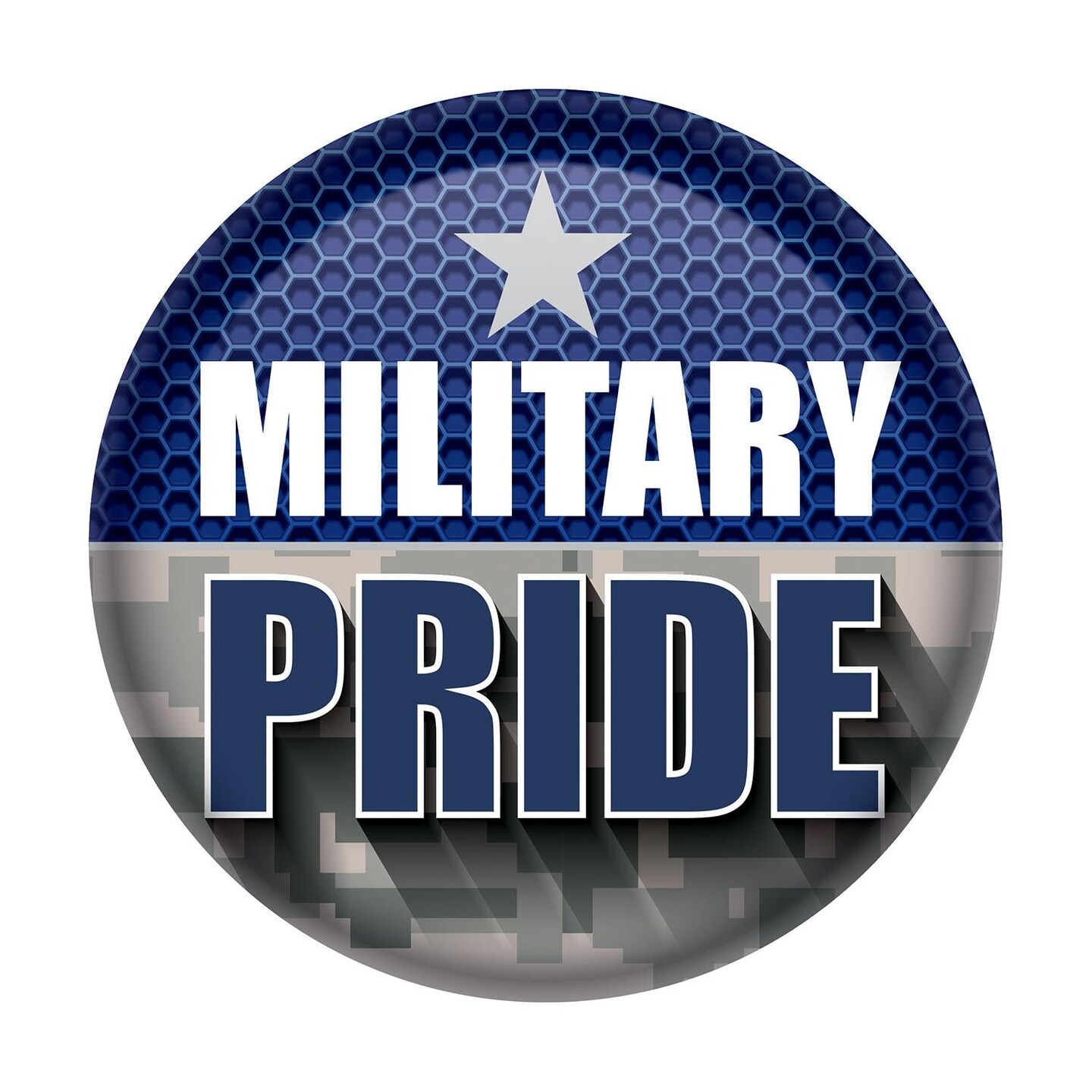 6 Pack Beistle Military Pride Button- Navy