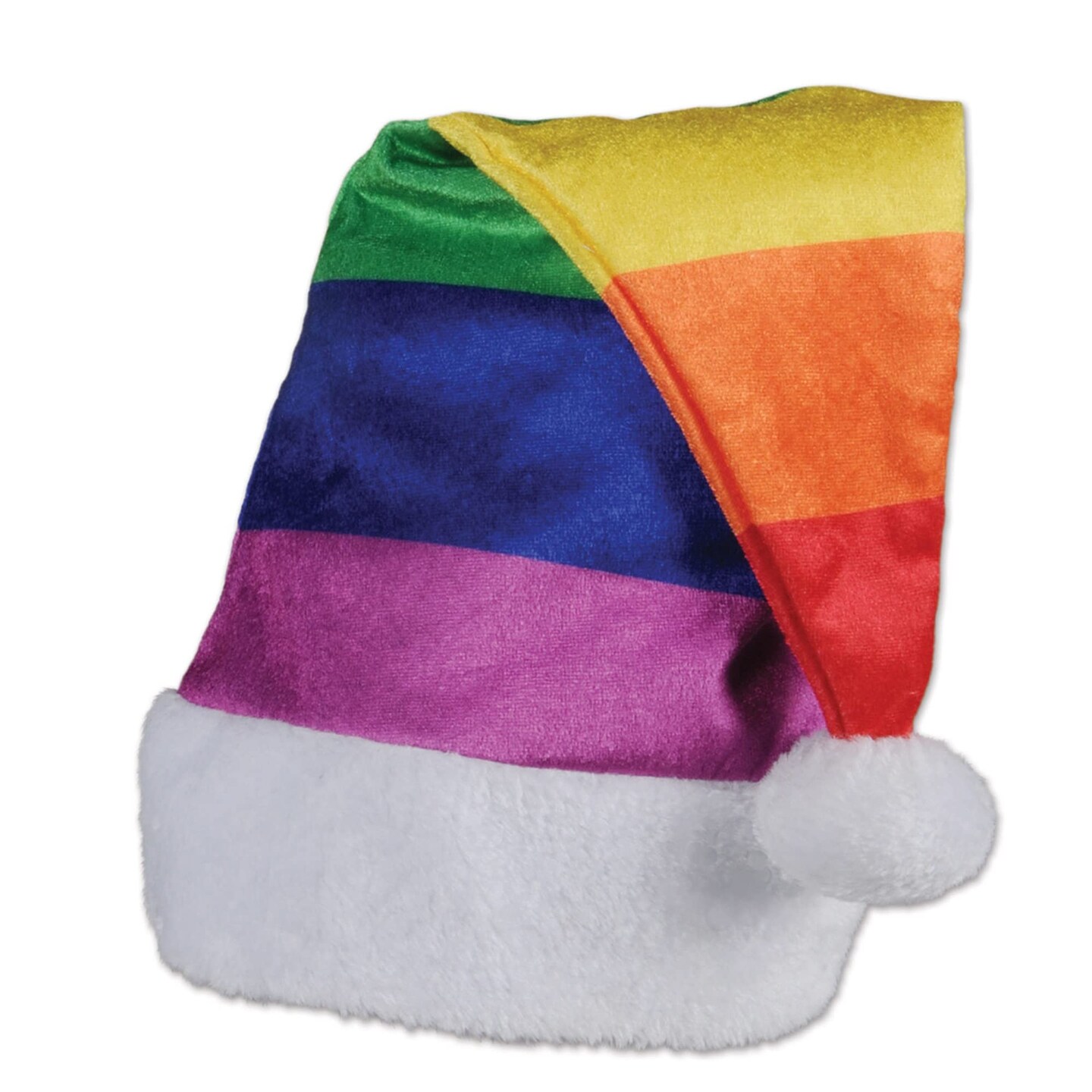 Festive Rainbow Santa Hats - Spread Holiday Cheer with 12 Colorful Hats!