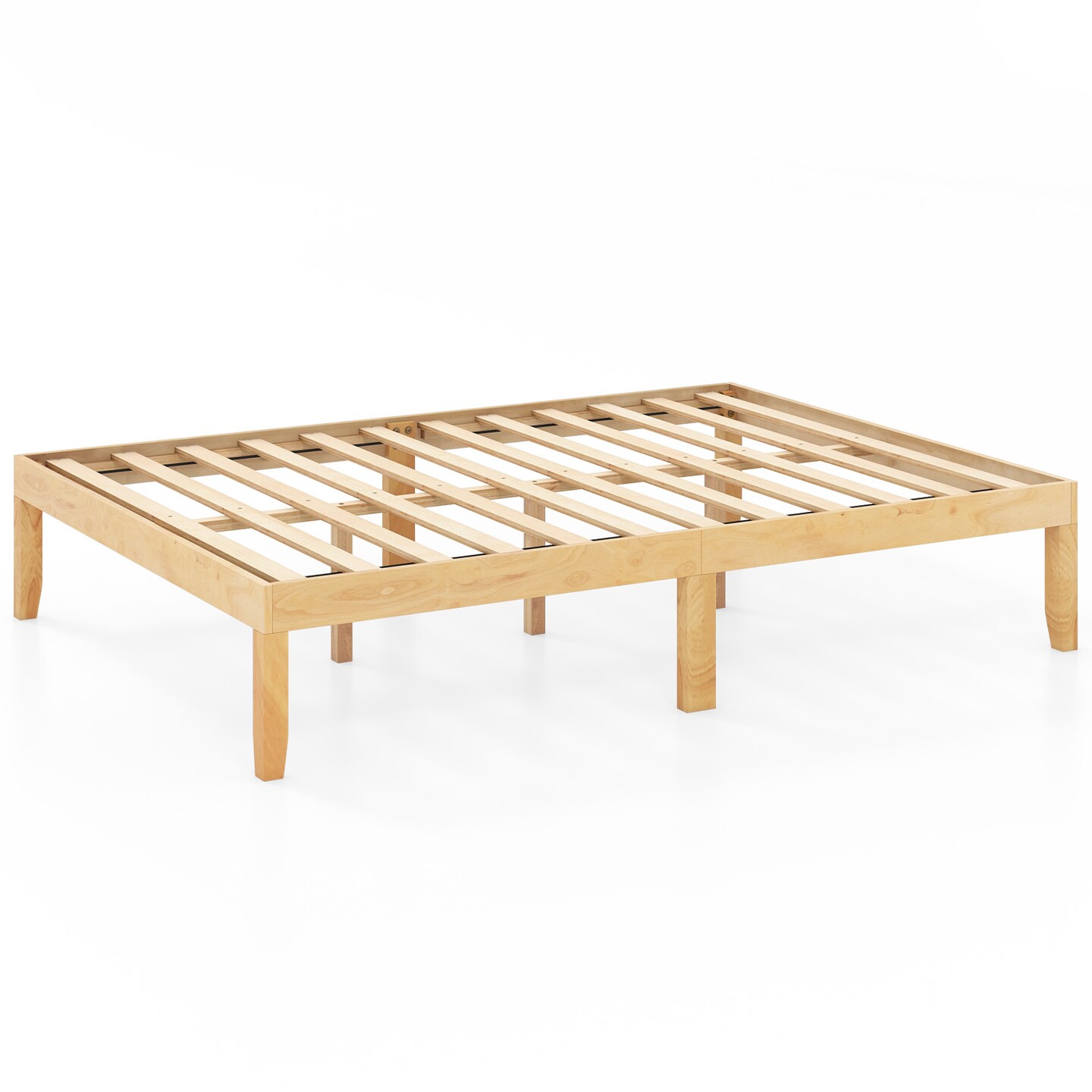 Full Size Bed Frame with Wooden Slats Support and Rubber Wood Legs Perfect for Dorm Room