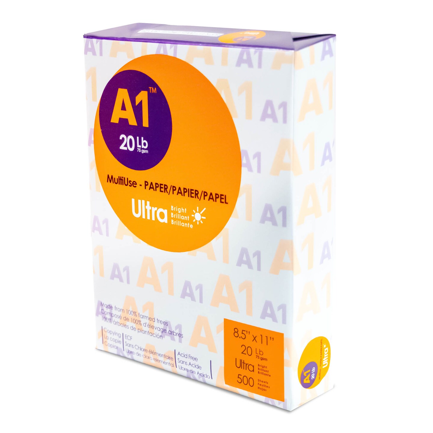 A1 ULTA 8.5&#x22; X 11&#x22; White Copy Paper (500 Sheets/Ream)