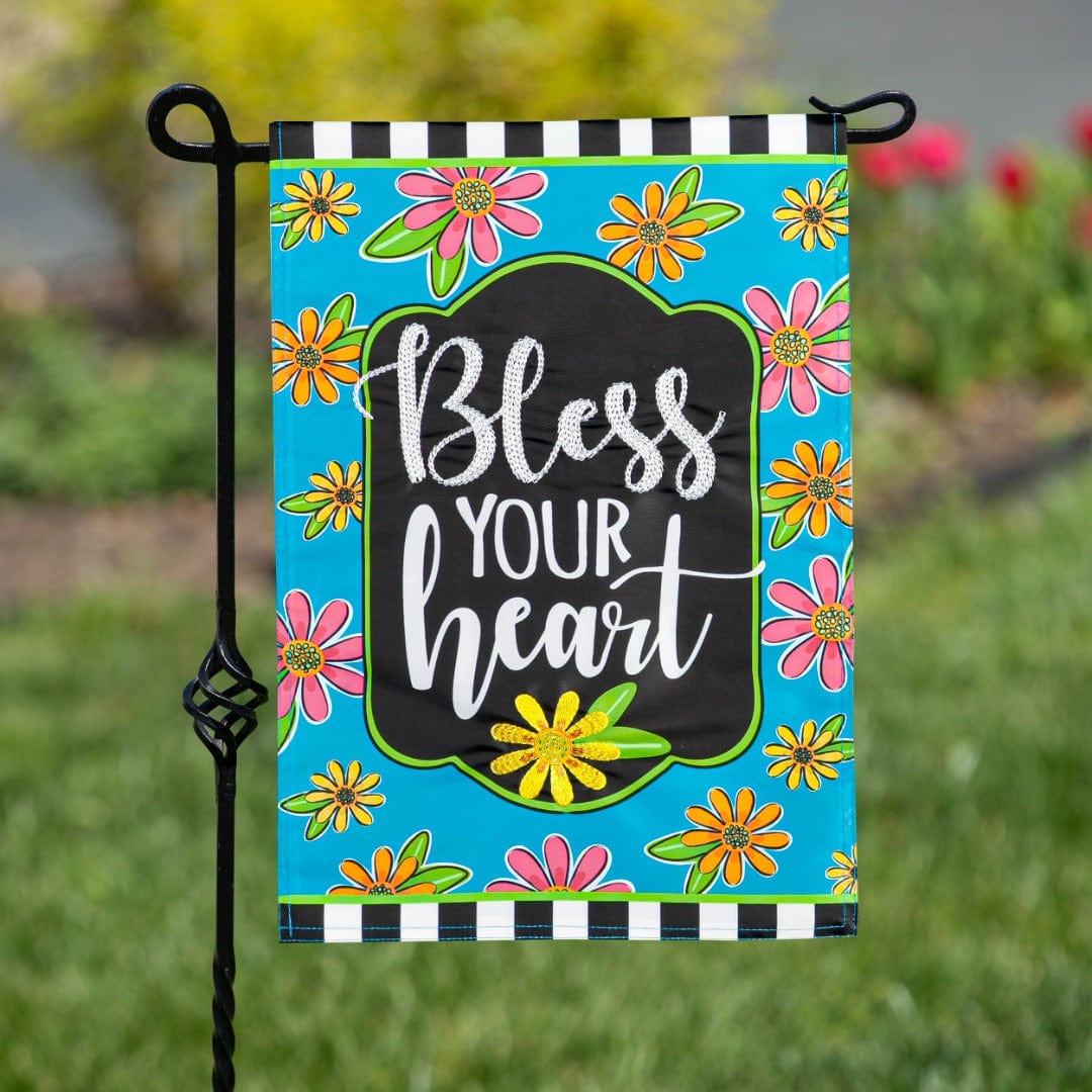 Floral Blessings Garden Flag 2 Sided Applique