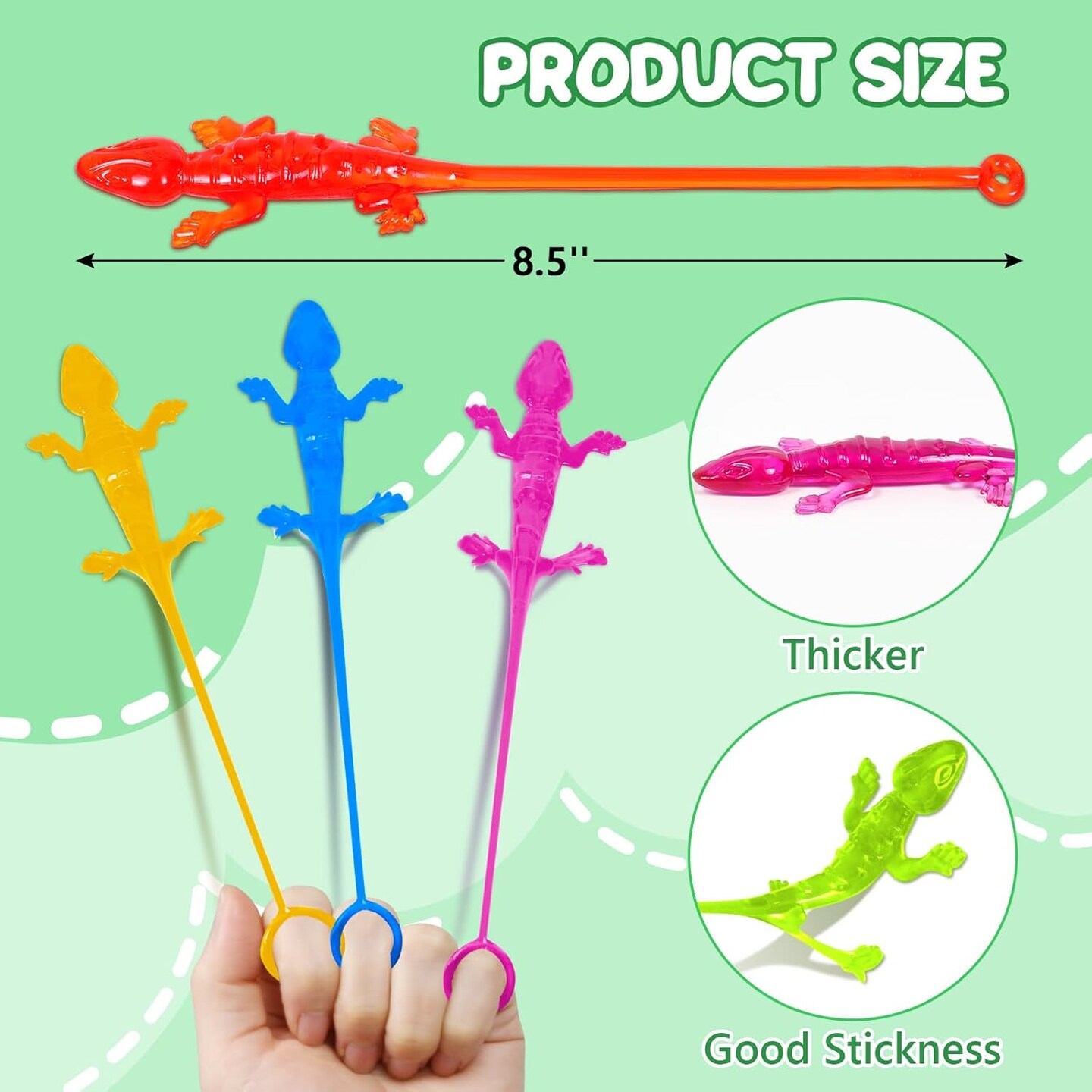 30pcs Sticky Gecko Toys Party Favors Kids Goodie Bag Stuffers Sticky Finger Bulk Stretchy Lizard Toys Treasure Box Prize Pinata Fillers Classroom Rewards Birthday Party Supplies Treat Toddler Boy Girl