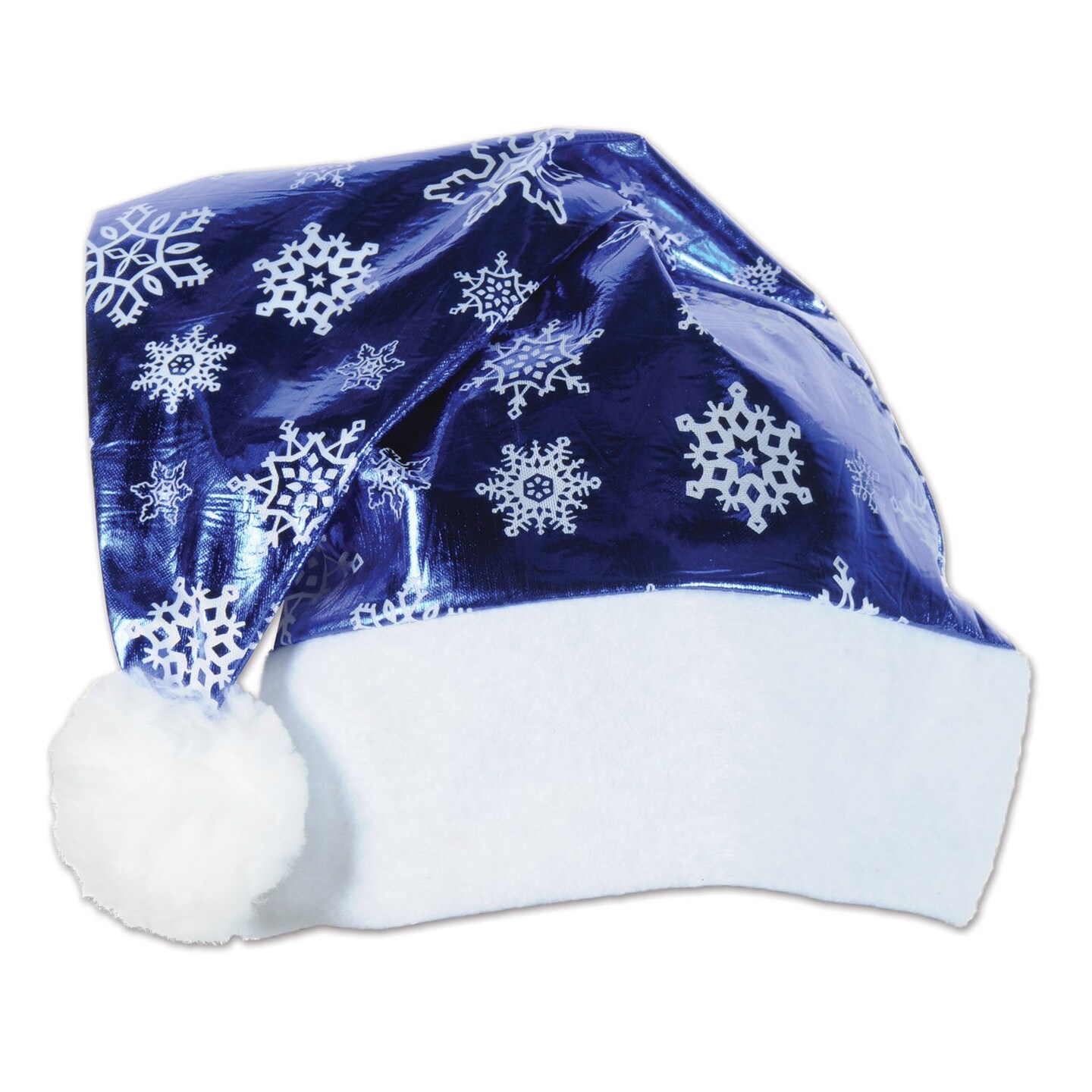 Blue Metallic Santa Hats - Pack of 12