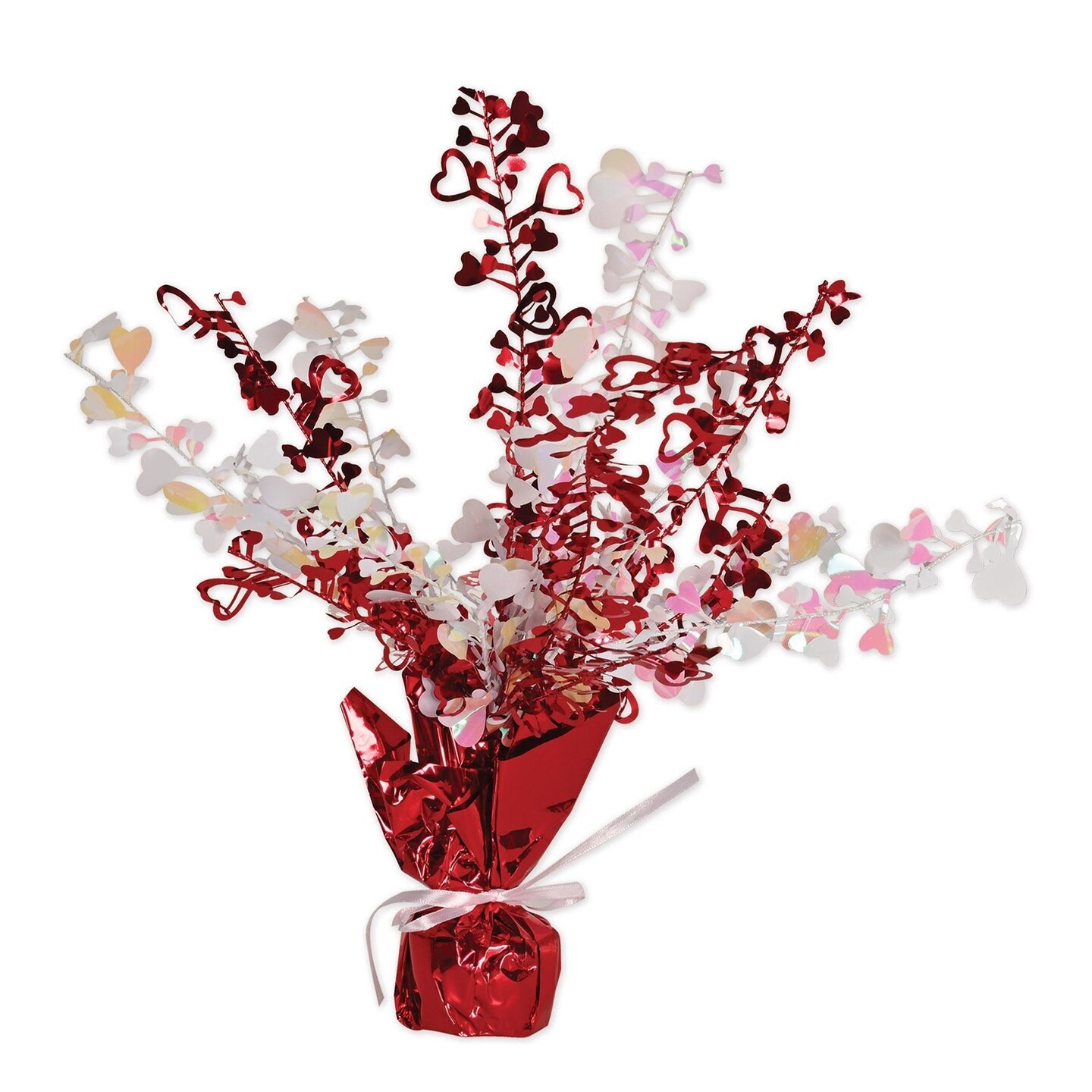 12 Pack Beistle Valentine&#x27;s Day Heart Centerpiece - red/opalescent