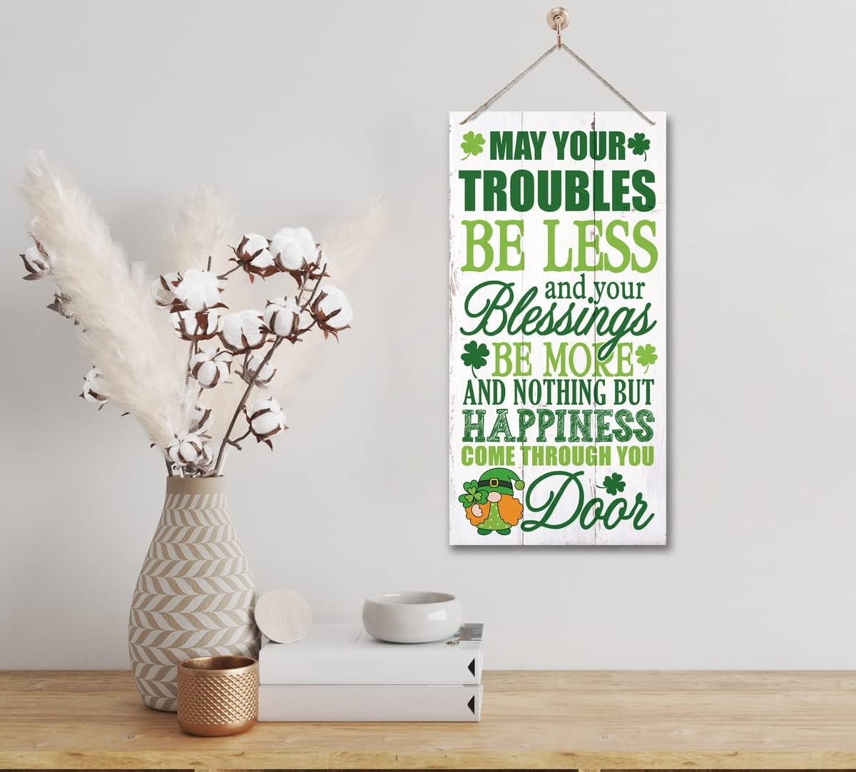 Hanging St Patricks Day Wood Decor Sign, Irish Prayer Printed Wood Wall Art Sign, Irish Home Signs Decor, Hanging Door Wood Sign, Irish Blessing Sign, St Patricks Day Decor, Rustic Farmhouse Decor