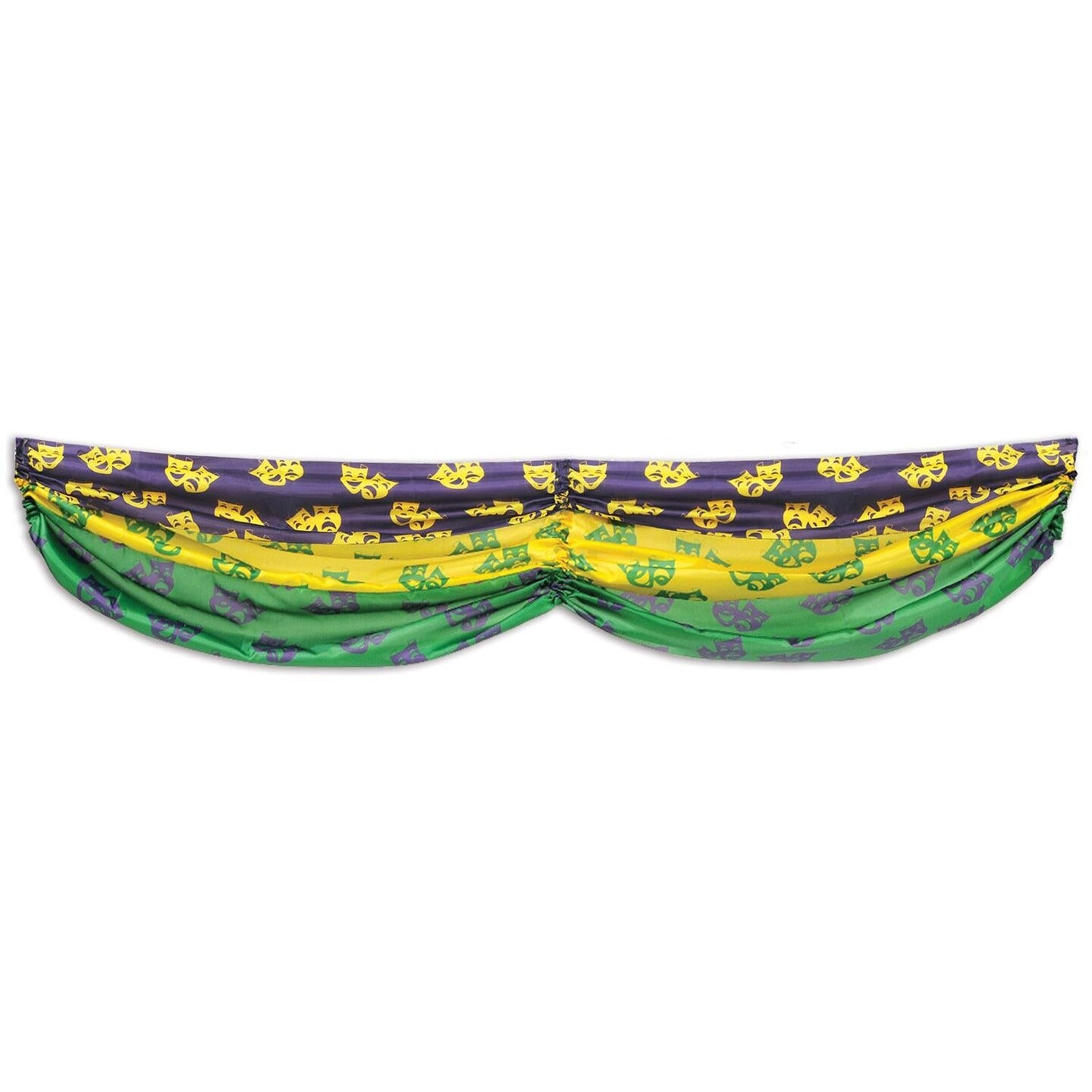 6 Pack Beistle Mardi Gras Comedy/Tragedy Faces Fabric Bunting