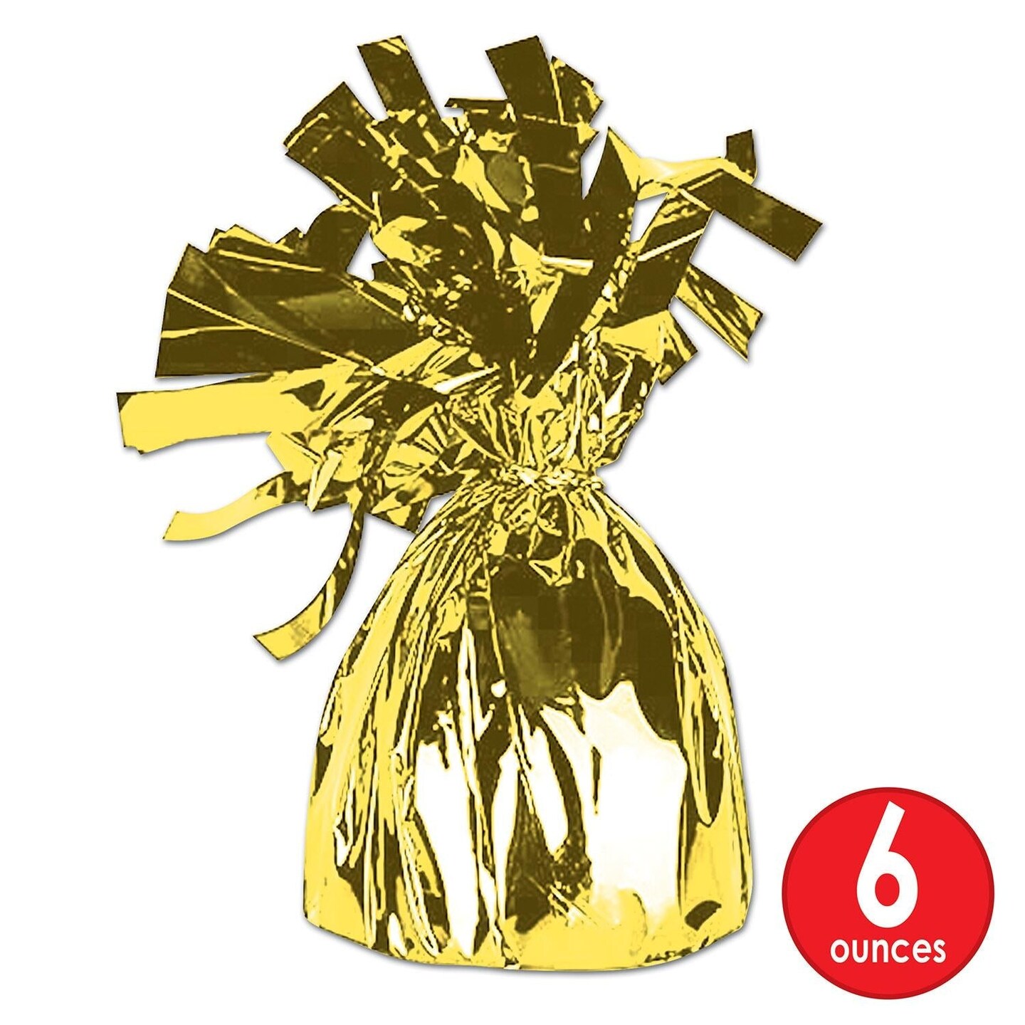 12 Pack Beistle Metallic Wrapped Balloon Weight yellow cellophane