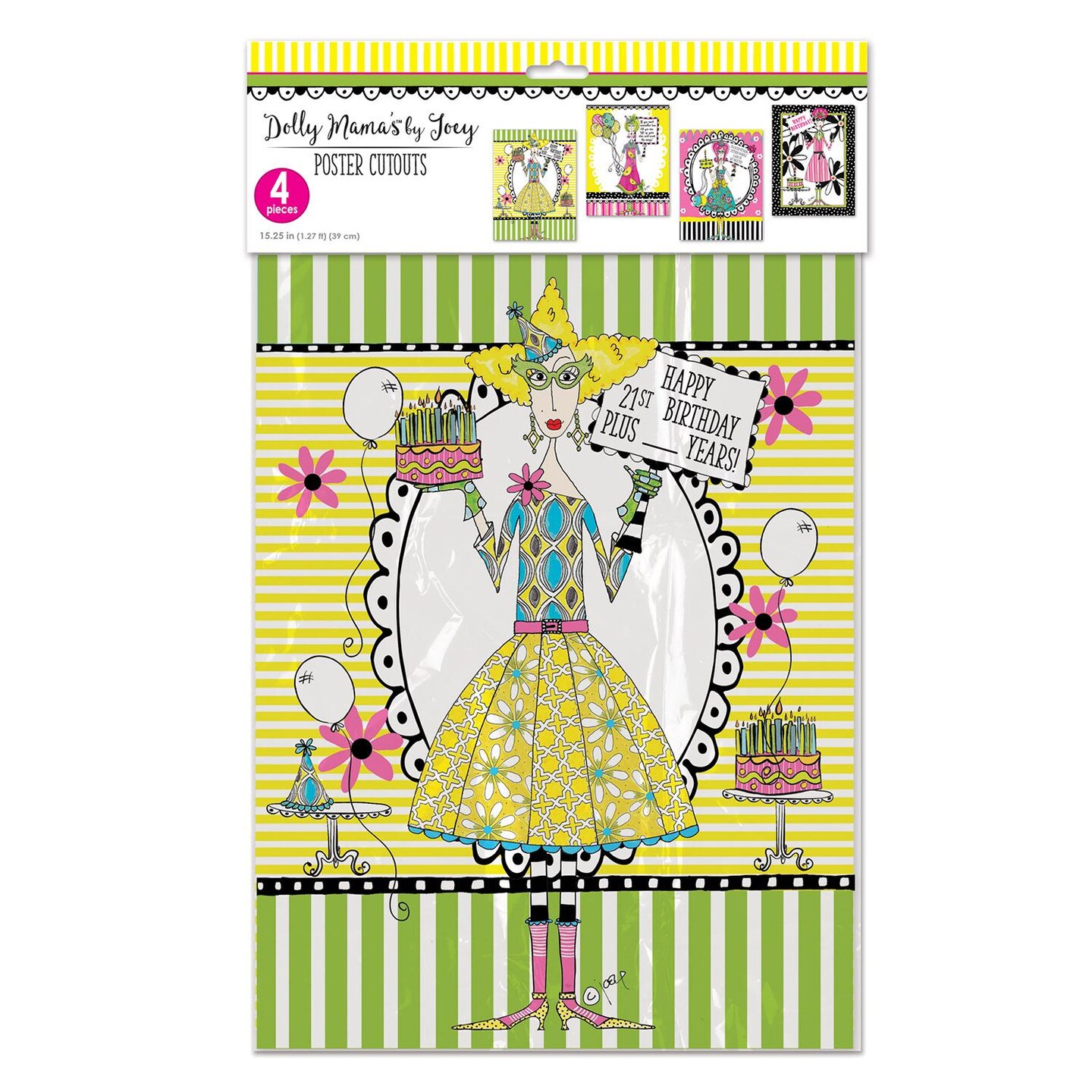 48 Pack Beistle Dolly Mama&#x27;s Adult Celebration Party Poster Cutouts