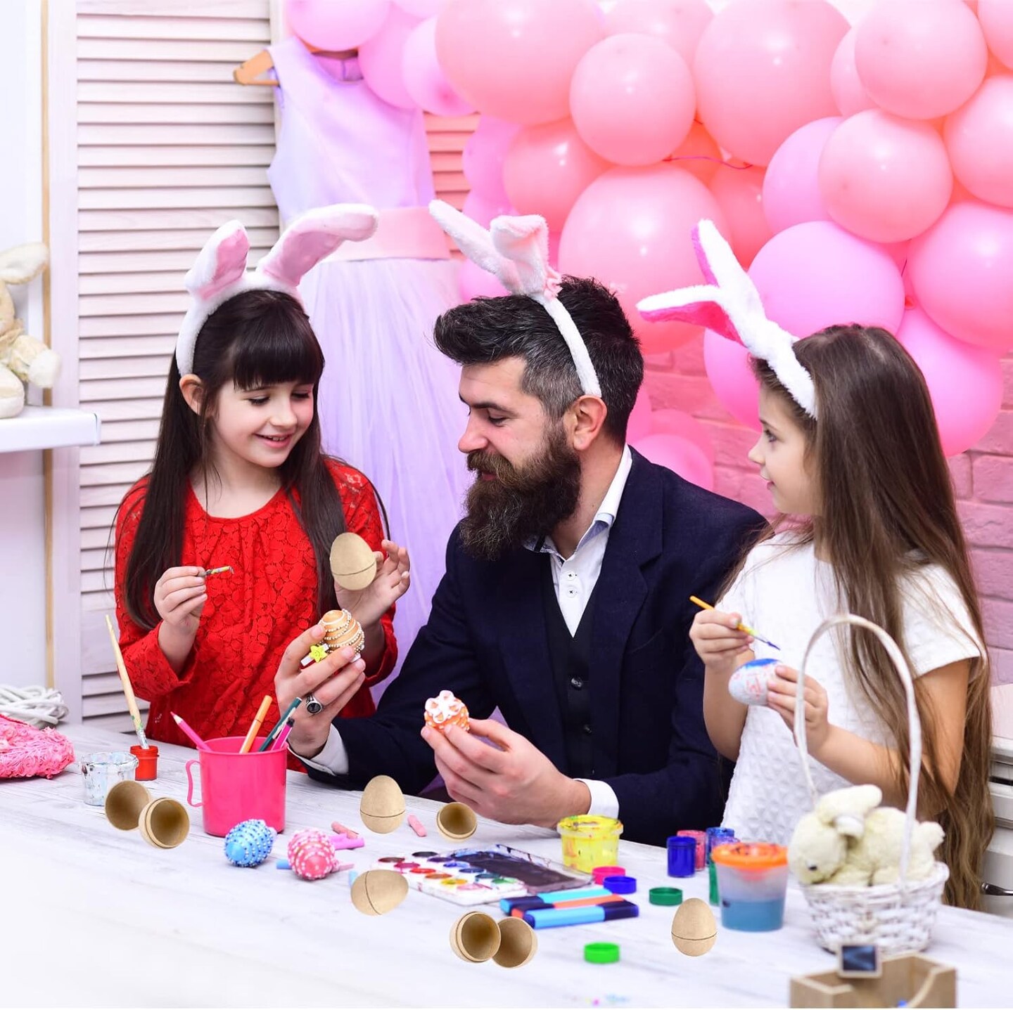 30 Pcs Paper Mache Easter Eggs, Easter Craft Egg Supplies DIY Blank Paper Mache Eggs Fillable Paintable Craft Eggs for Easter DIY Craft and Party Ornaments Egg Hunt (30)
