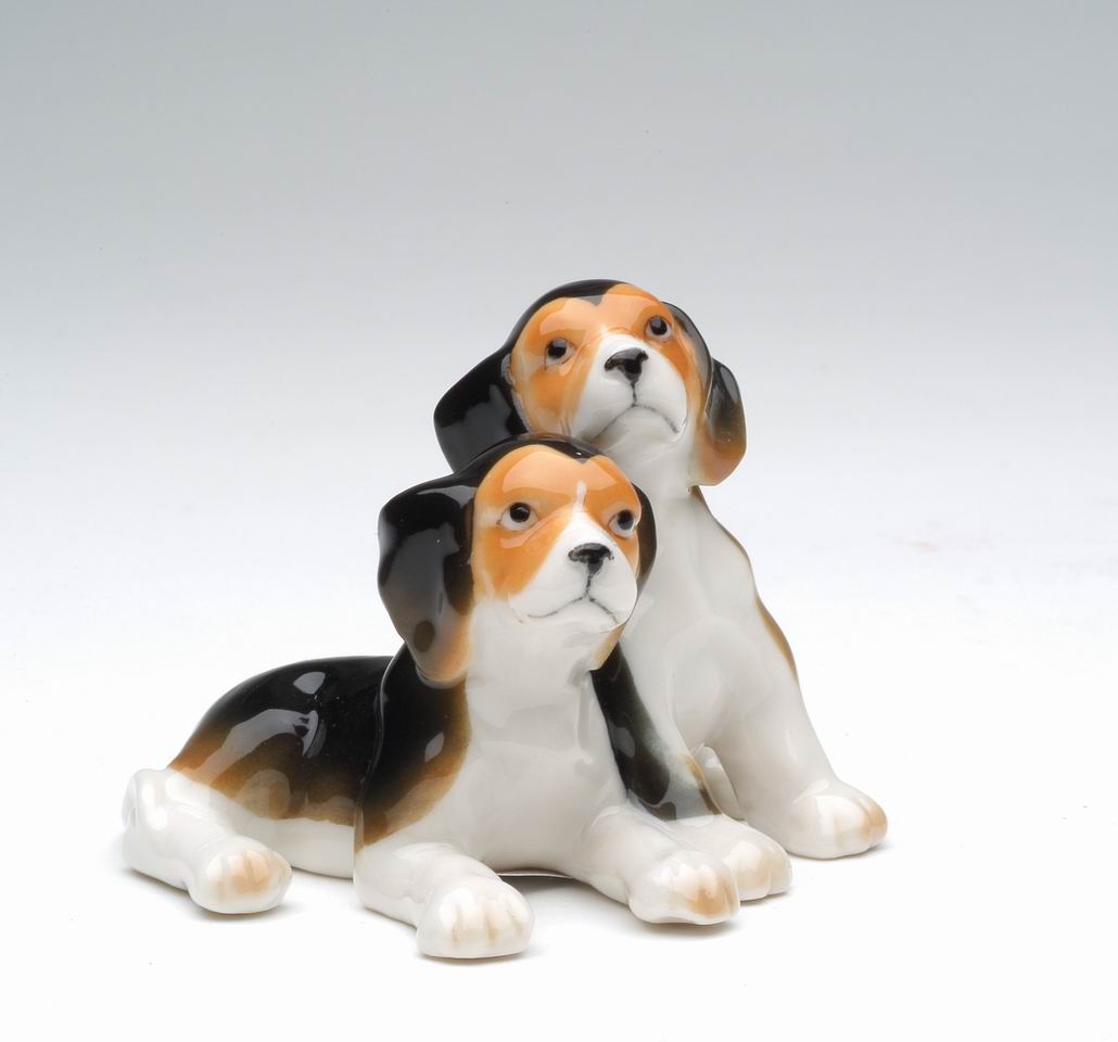 Ceramic Beagle Dogs Figurine, Home D&#xE9;cor, Gift for Her, Gift for Mom, Kitchen D&#xE9;cor, Dog Lover Gift, Pet Loss Gift