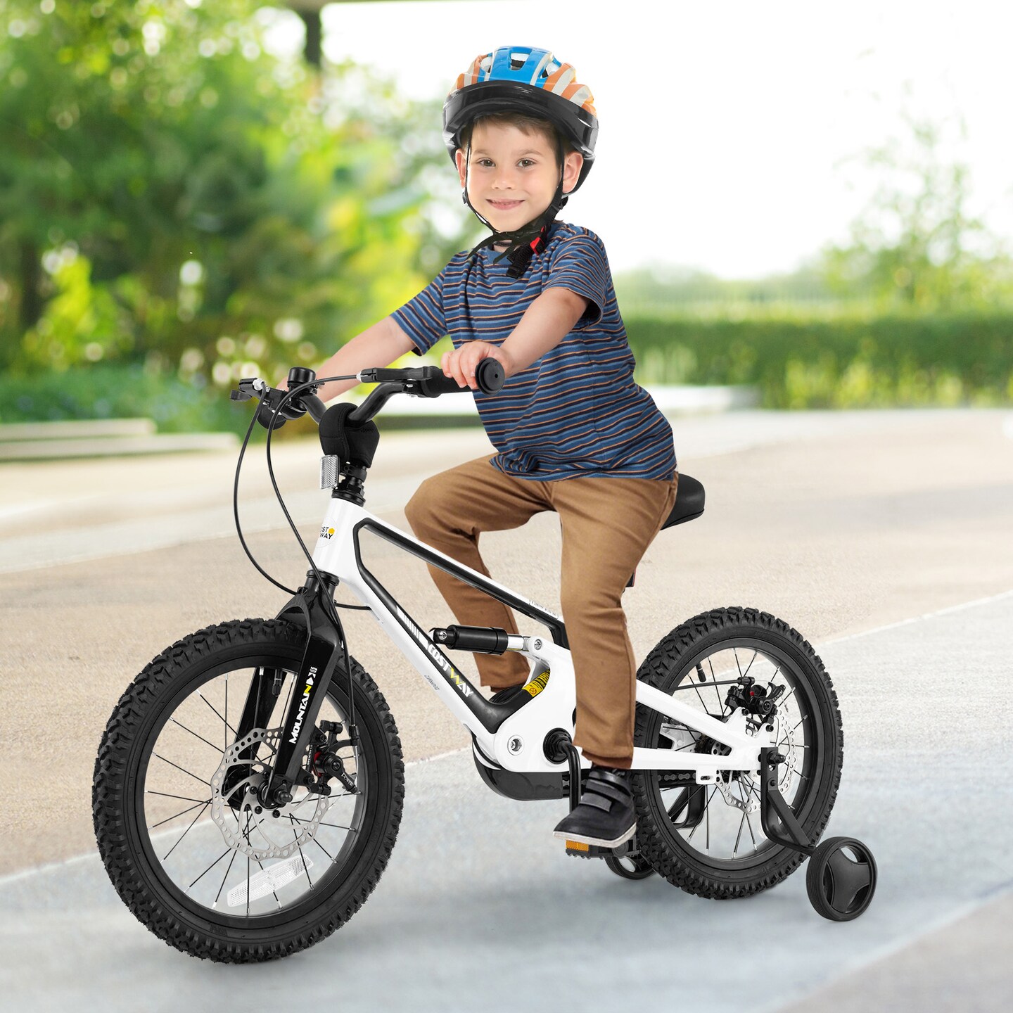 16 Inch Kids Bike Magnesium Alloy Frame Adjustable for Ages 4-7 with Easy-to-Use Features