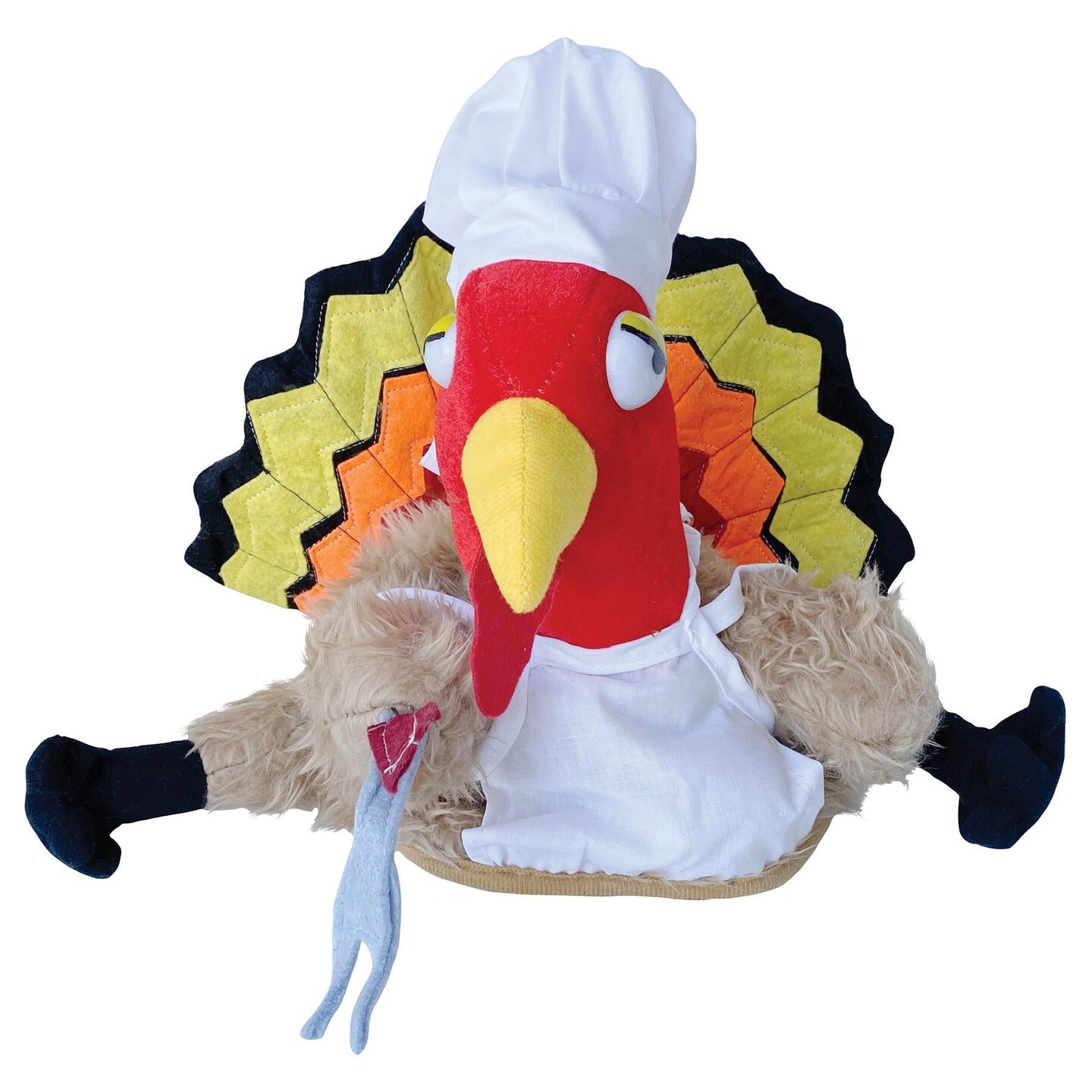 4 Pack Beistle Thanksgiving Plush Chef Turkey Hat
