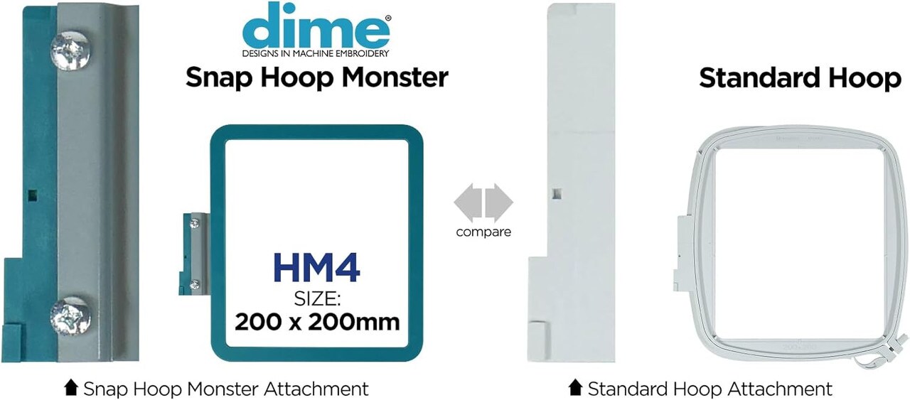 DIME - Snap Hoop Monster 200 x 200 mm Magnetic Hoop for Husqvarna Viking/PFAFF Embroidery Machines- HM4/ SH00D4M