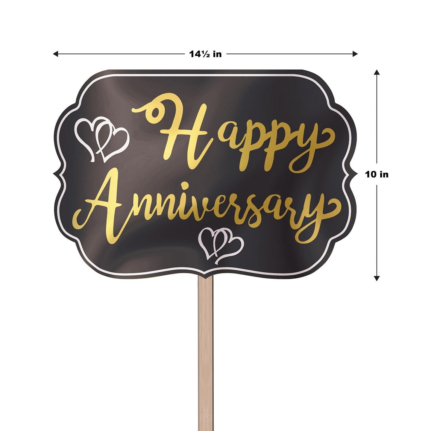 6 Pack Beistle Foil Happy Anniversary Yard Sign