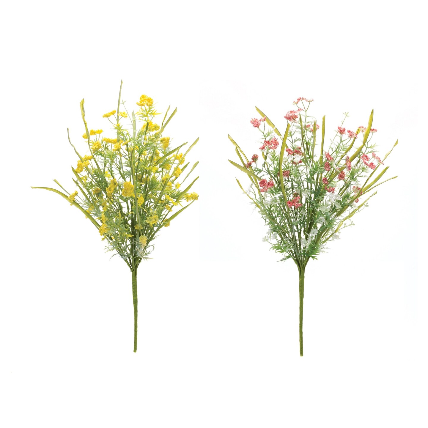 Melrose Yarrow Artificial Floral Bush Sprays - 21&#x22; - Set of 2