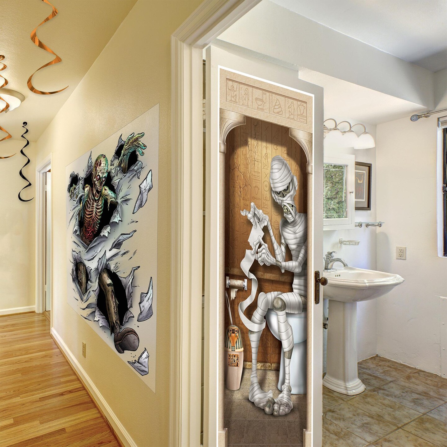 12 Pack Beistle Halloween Mummy Restroom Door Cover
