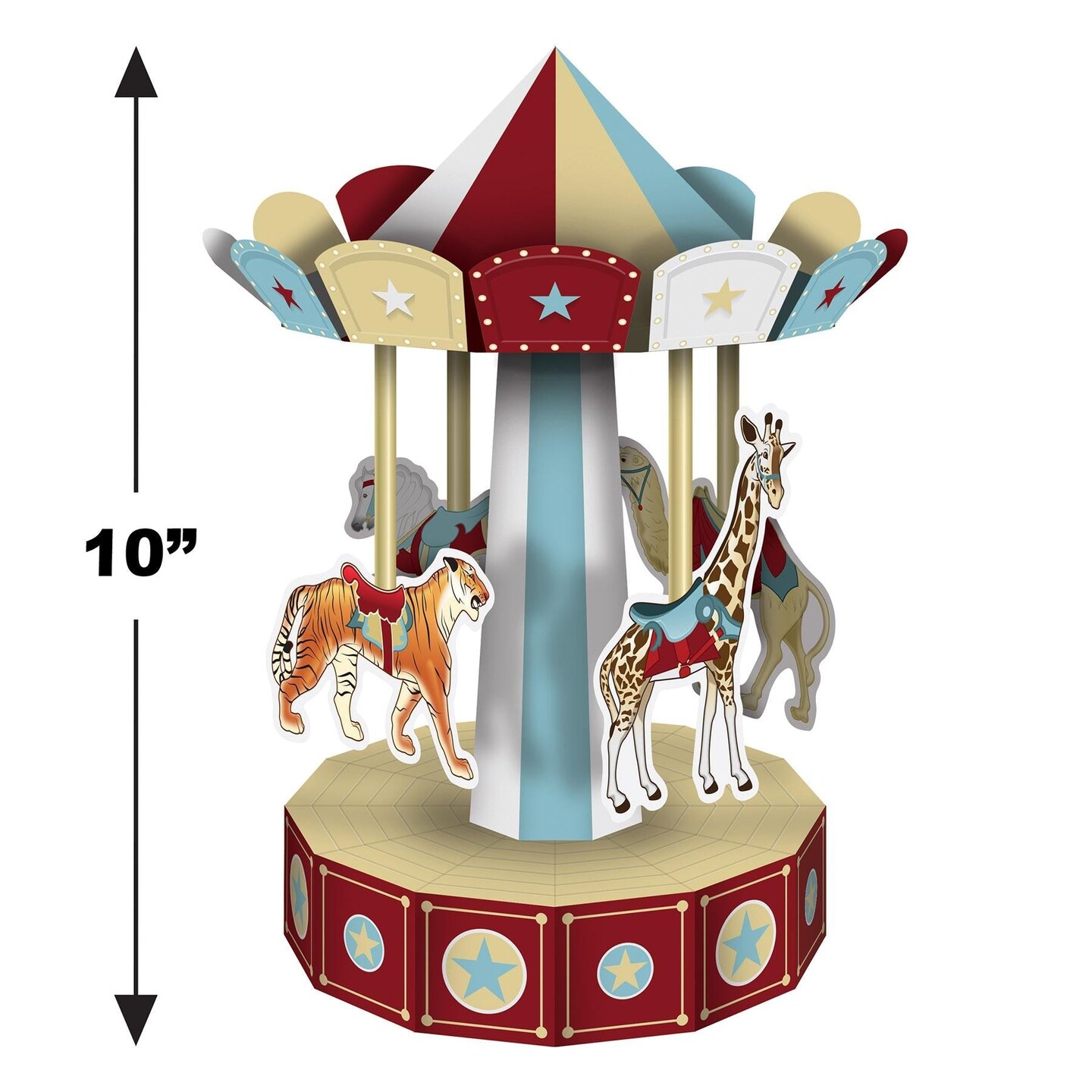 12 Pack Beistle 3-D Vintage Circus Carousel Party Centerpiece