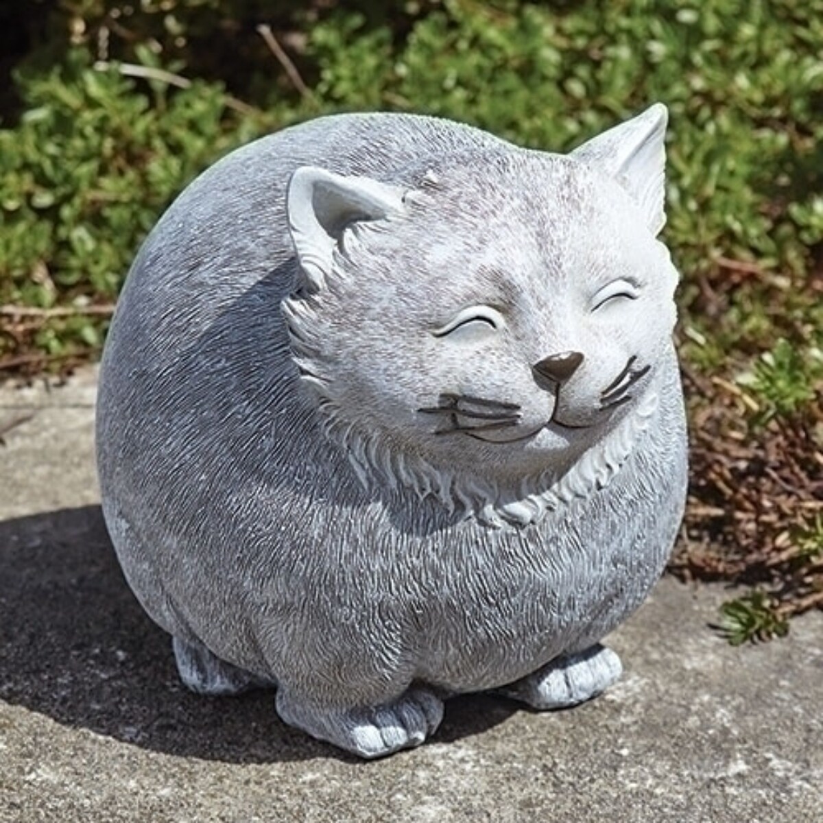 Roman 8.25&#x22; Gray Cat Bluetooth Speaker Garden Animalistic Figure