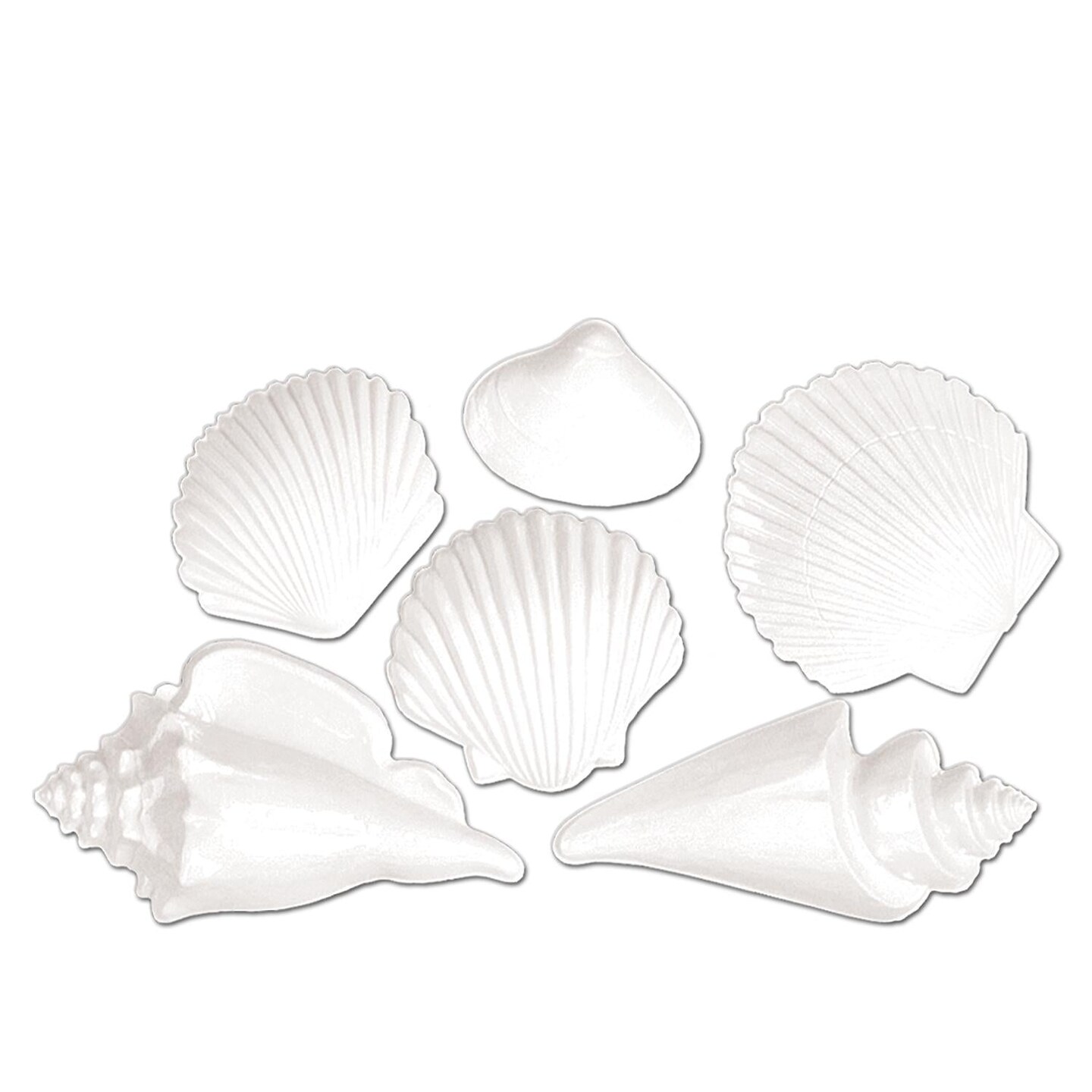 72 Piece Beistle Luau Party White Plastic Seashells