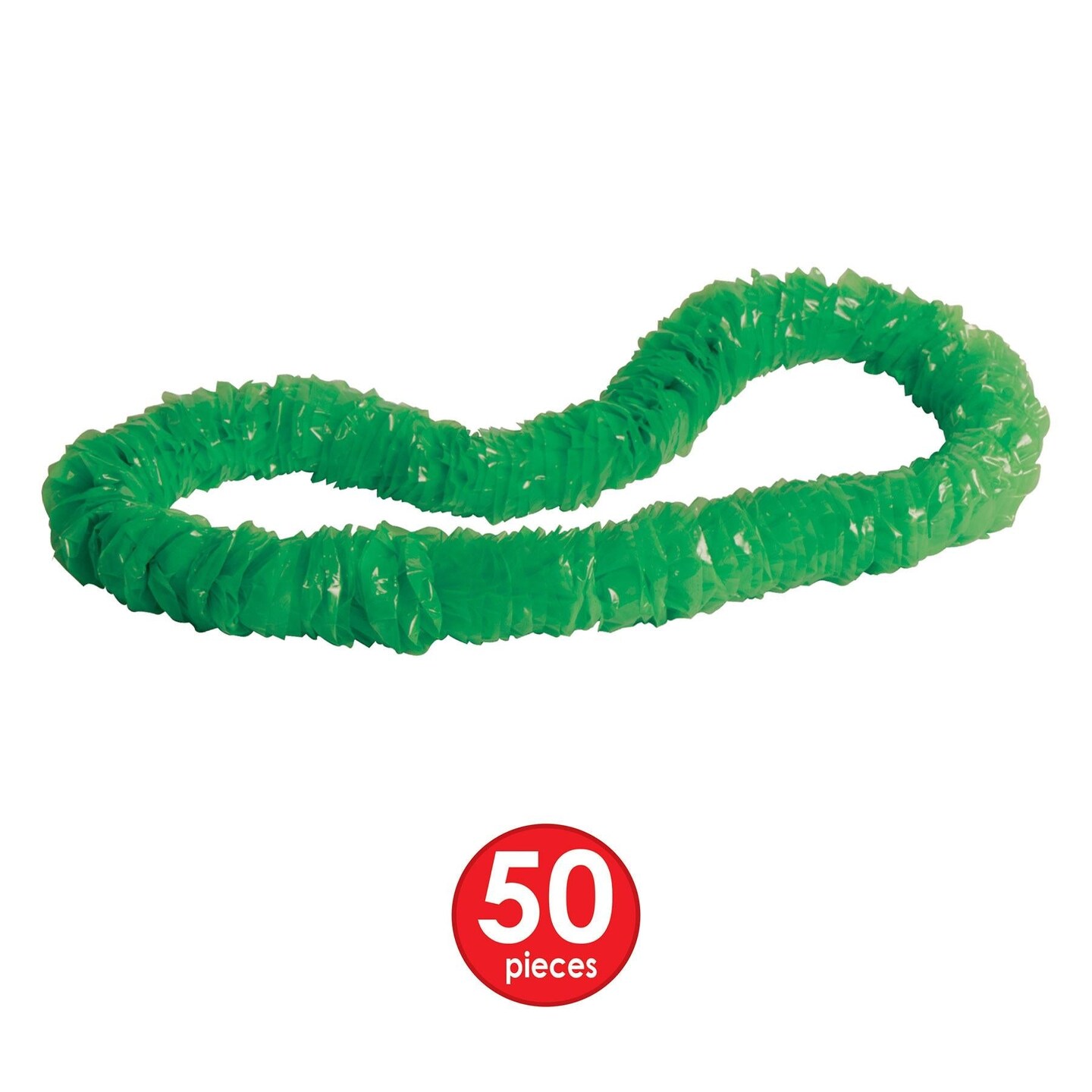 50 Pack Beistle Luau Party Green Soft-Twist Poly Leis